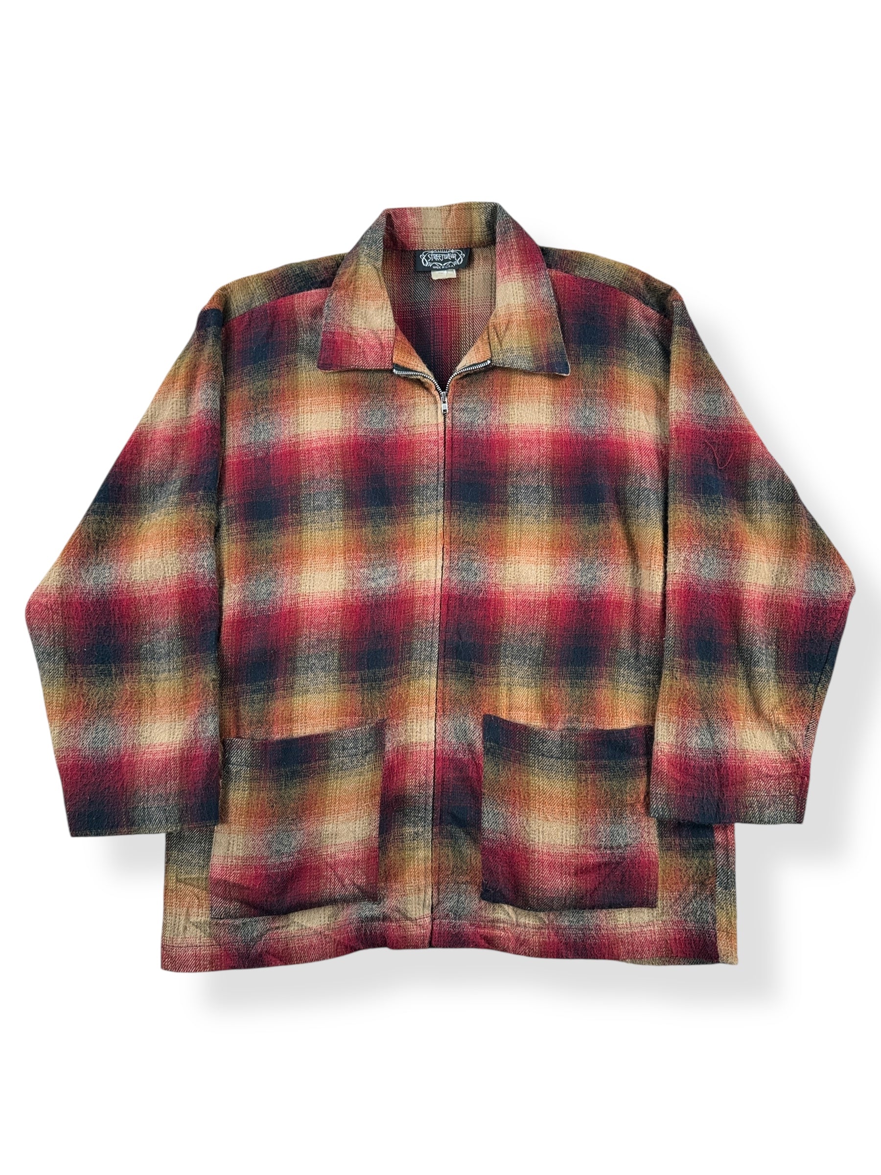 Front of Vintage Zip Up Flannel SZ L