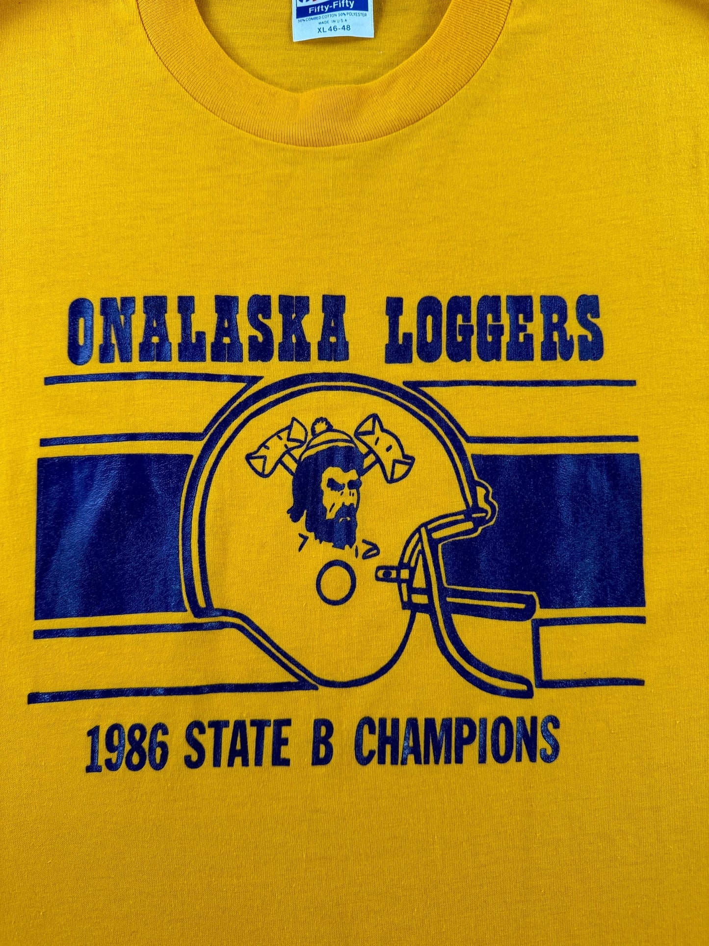 Graphic of Vintage Onalaska Loggers Tee SZ XL