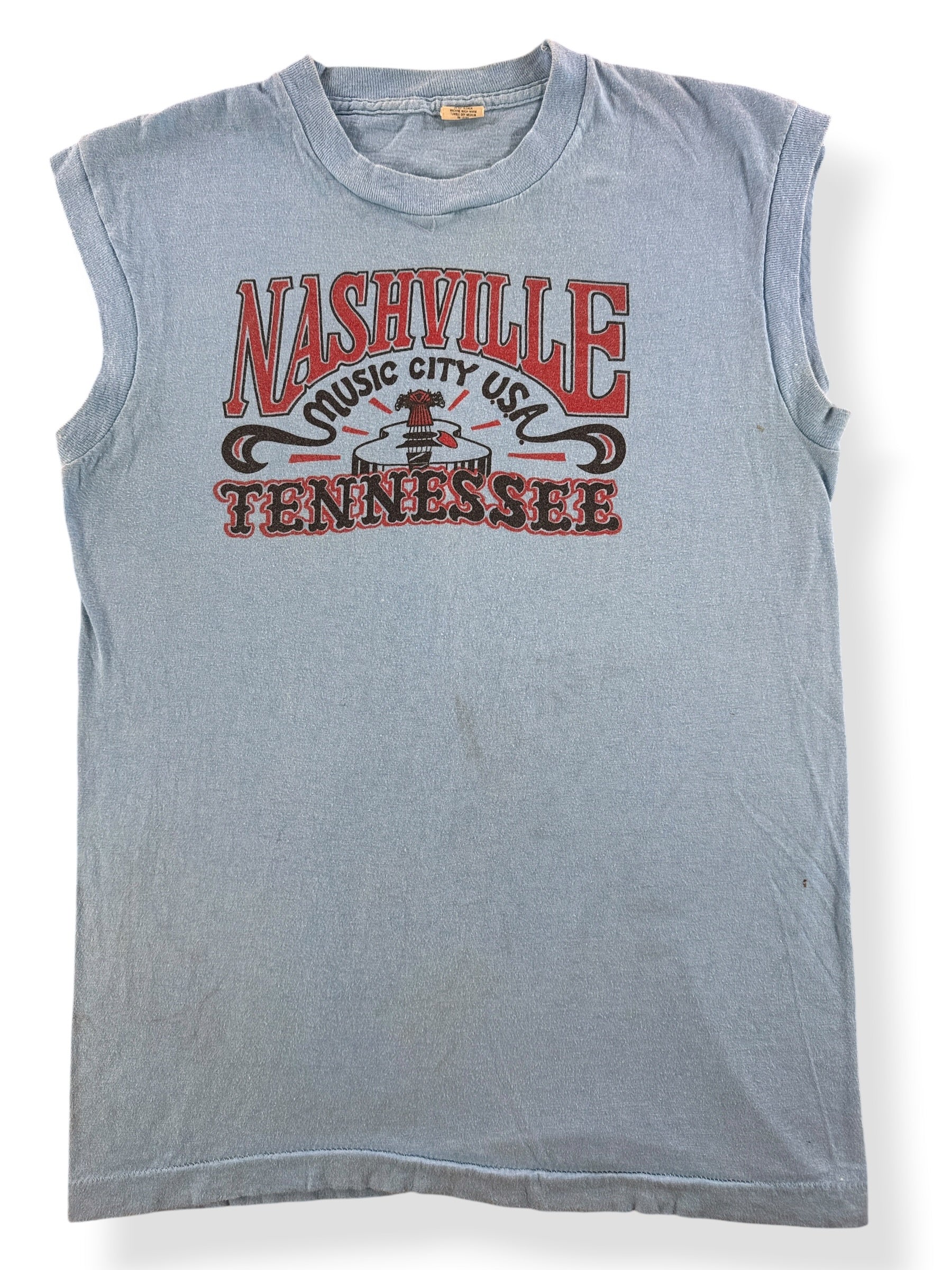 Front Close Up of Vintage Nashville Tank Top SZ L (Fits S)