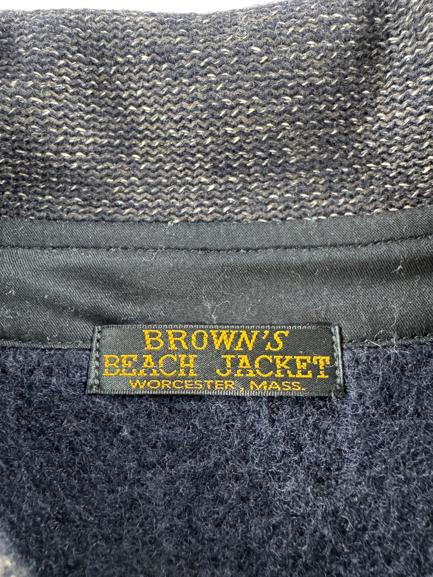 Label on Full Count Browns Beach Jacket SZ 46