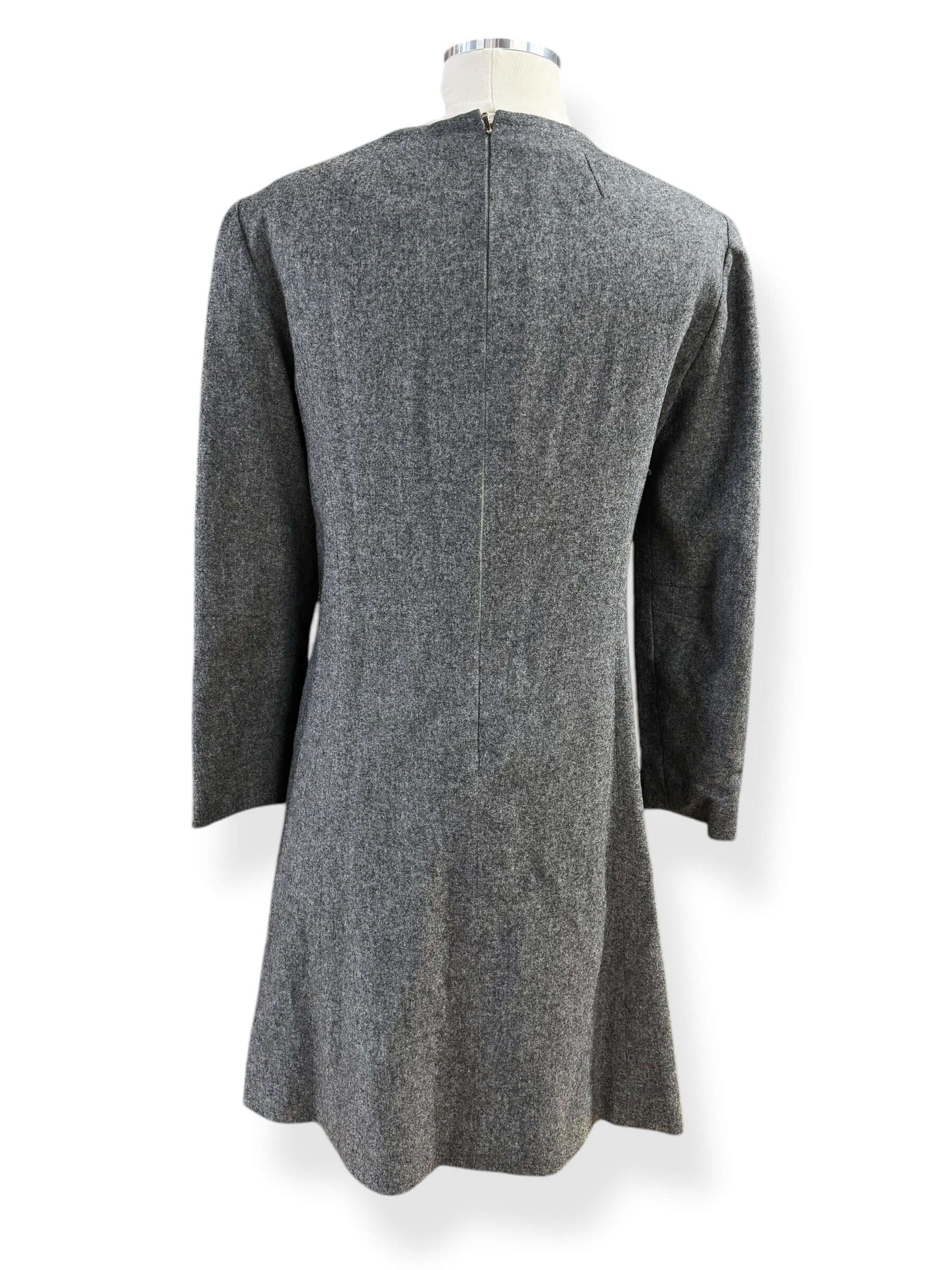 Back view of 1950s Bardley Grey Felted Wool Dress L