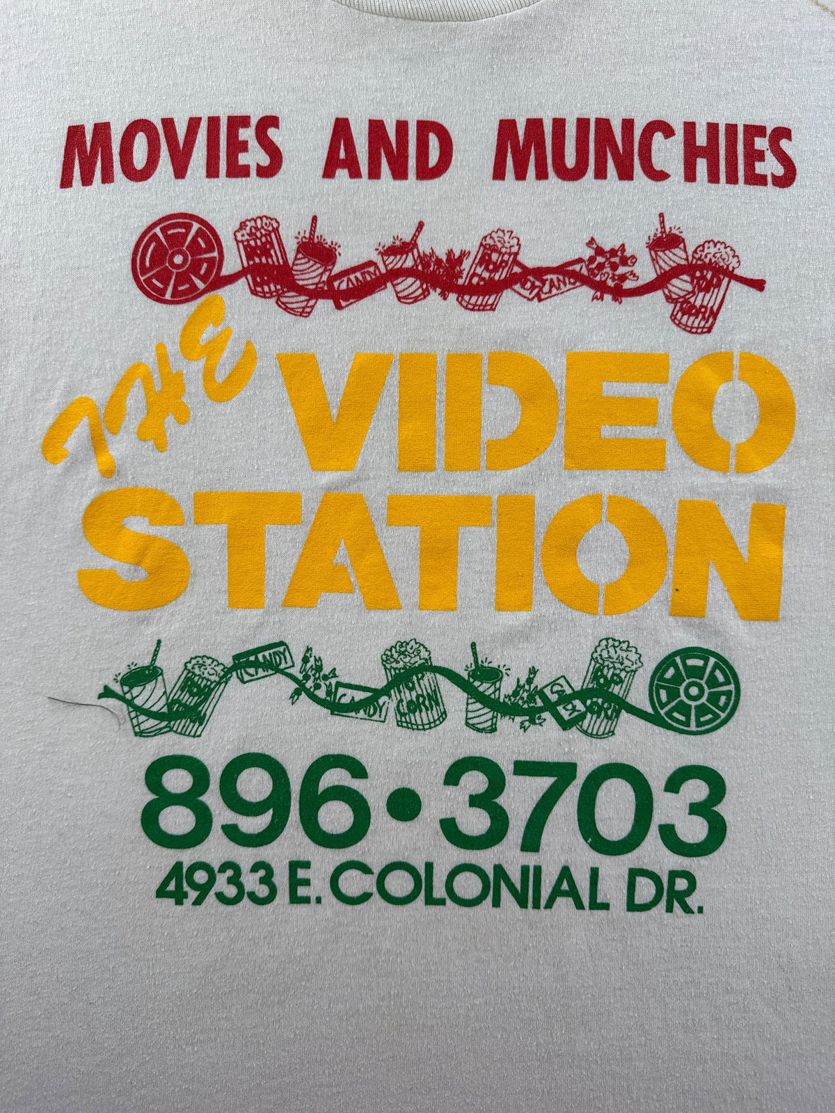 Graphic on Vintage Video Station Tee SZ L
