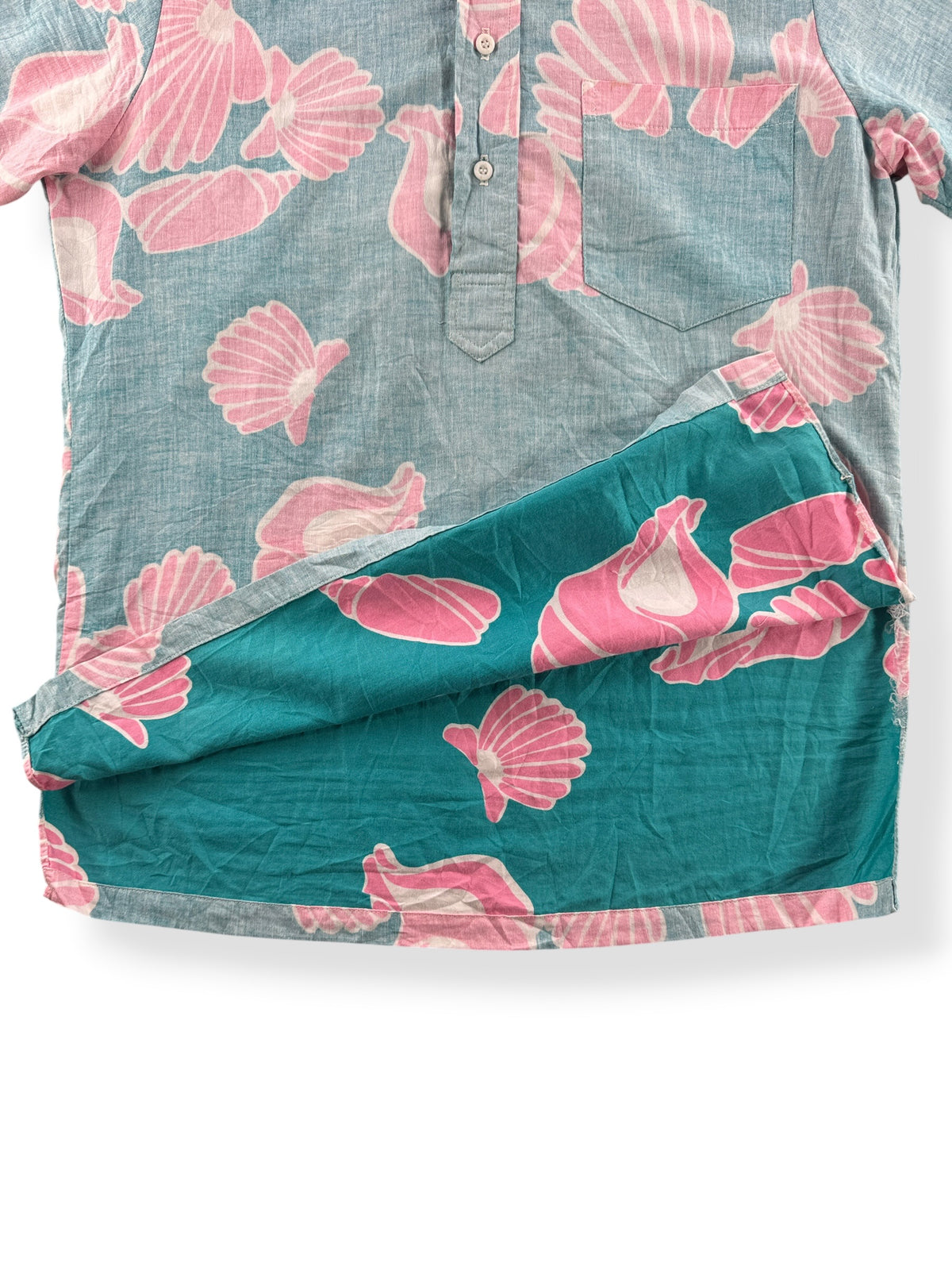 Inside of Vintage Fives Cotton Aloha Shirt SZ S