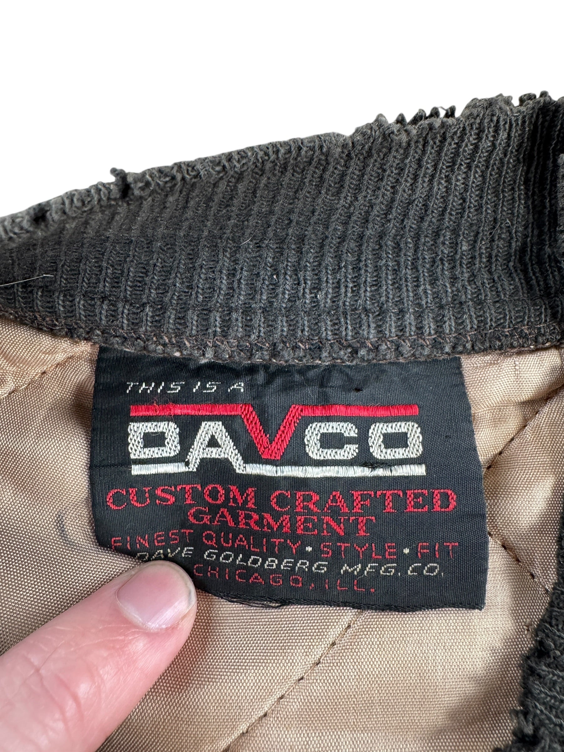 Label on Vintage Davco Quilted Liner Jacket SZ L AS IS