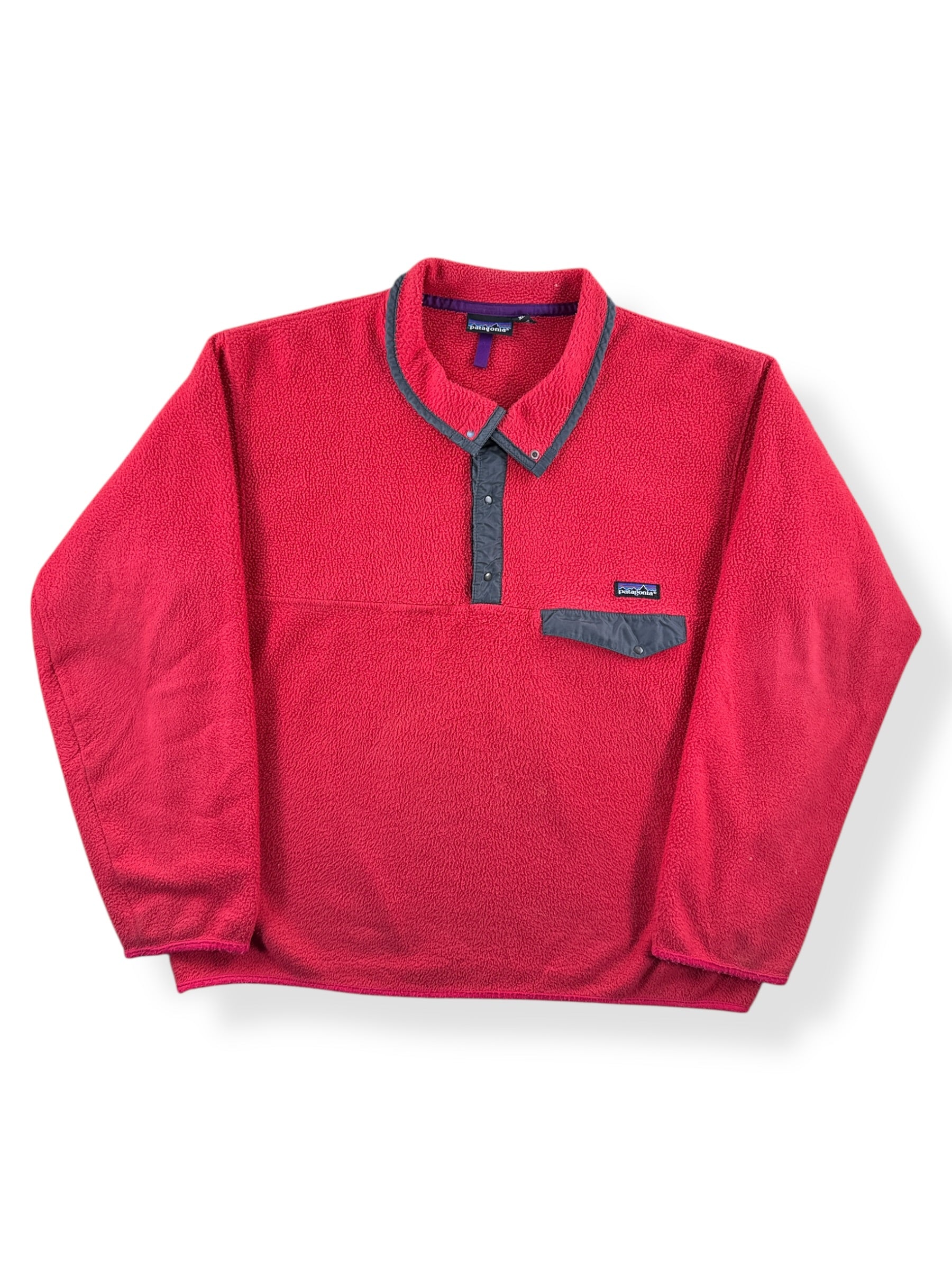 Front of Vintage Red MIUSA Patagonia Synchilla SZ XL