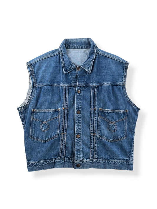 Front of Vintage 50s type 2 Denim Vest SZ L