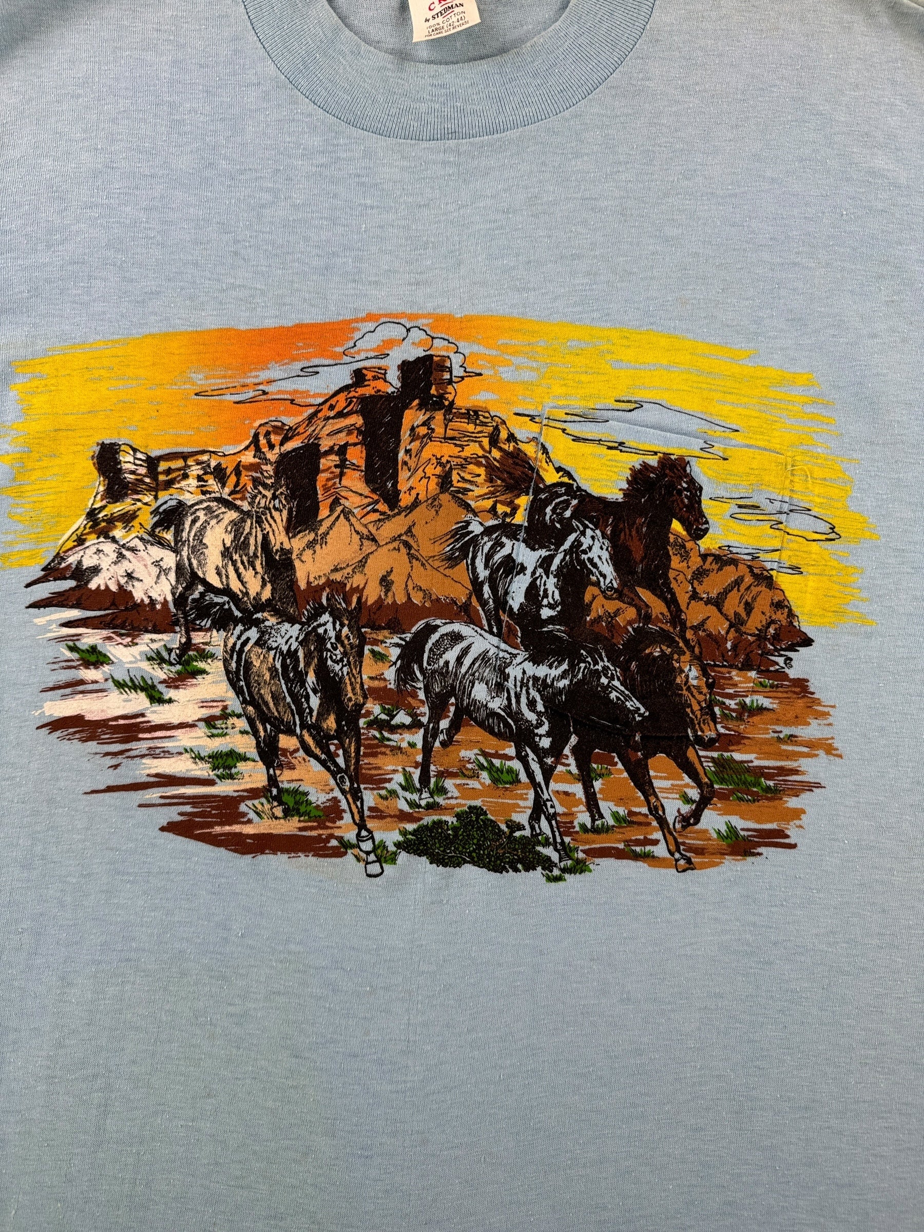 Graphic of Vintage Horse AOP Pocket Tee SZ L