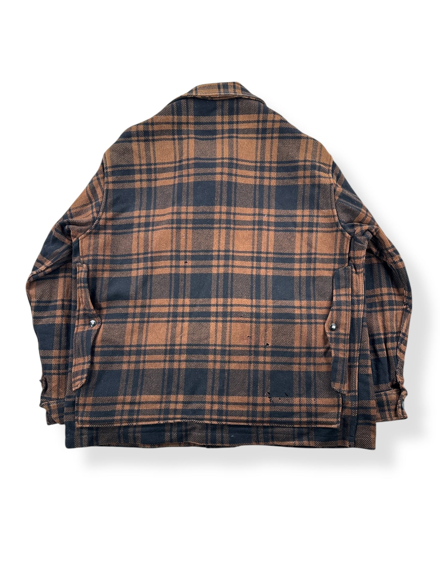 Back of Vintage Pendleton Brown & Black Mackinaw Cruiser Jacket SZ XL