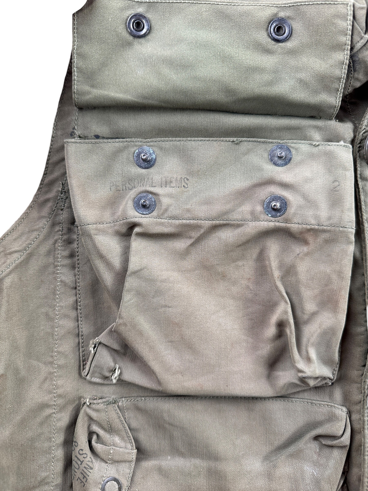 personal items pocket on Vintage WWII US Army Air Forces Flight Survival Vest SZ S