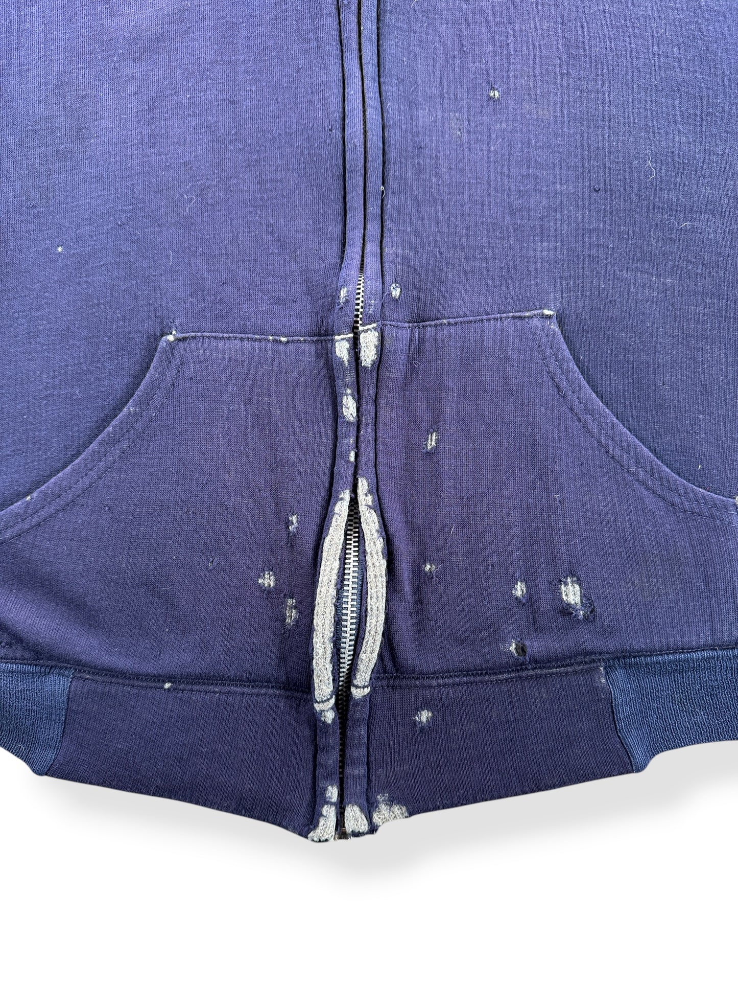 Vintage 70s Thrashed Waffle Zip Up Sweatshirt SZ XL