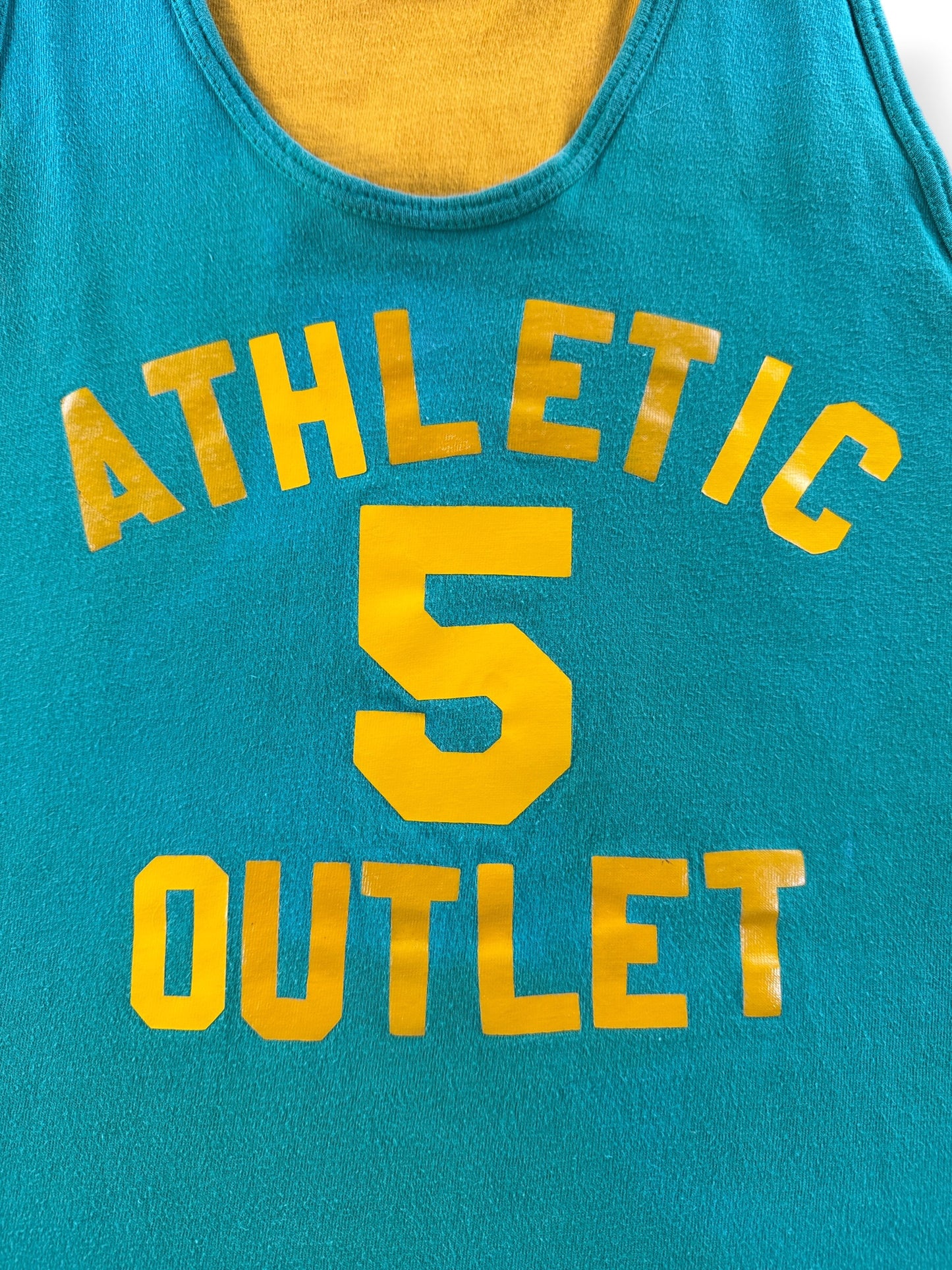 Graphic on Vintage Athletic Outlet Reversible Jersey Tank Top SZ M