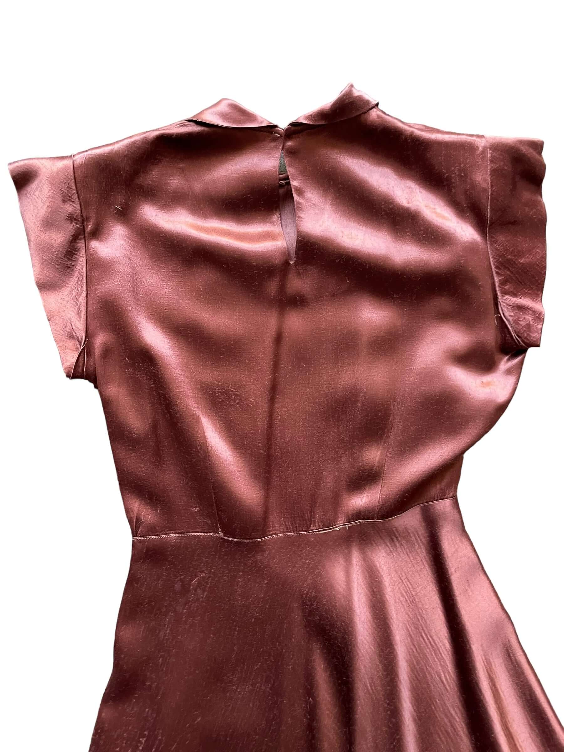 Top back view of 1940s Copper Evening Dress M