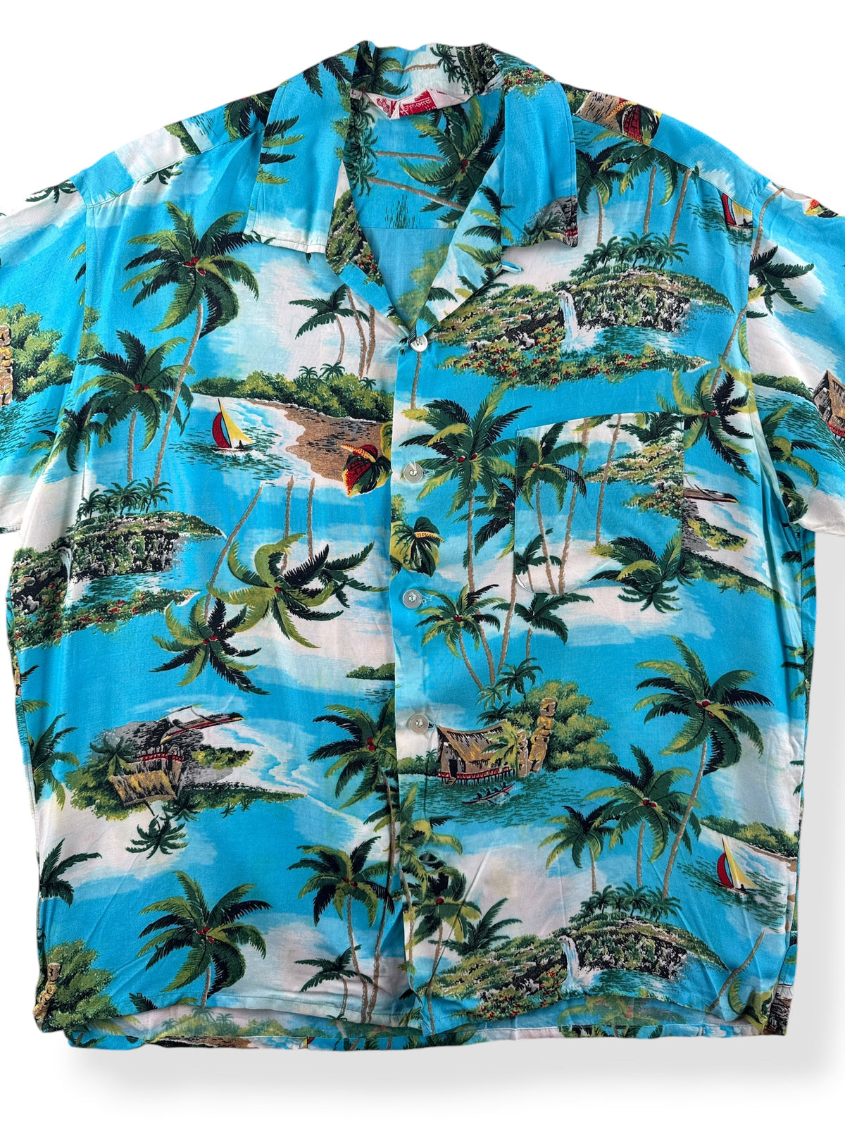 Close-up of Vintage Kuonakakai Aloha Shirt SZ L