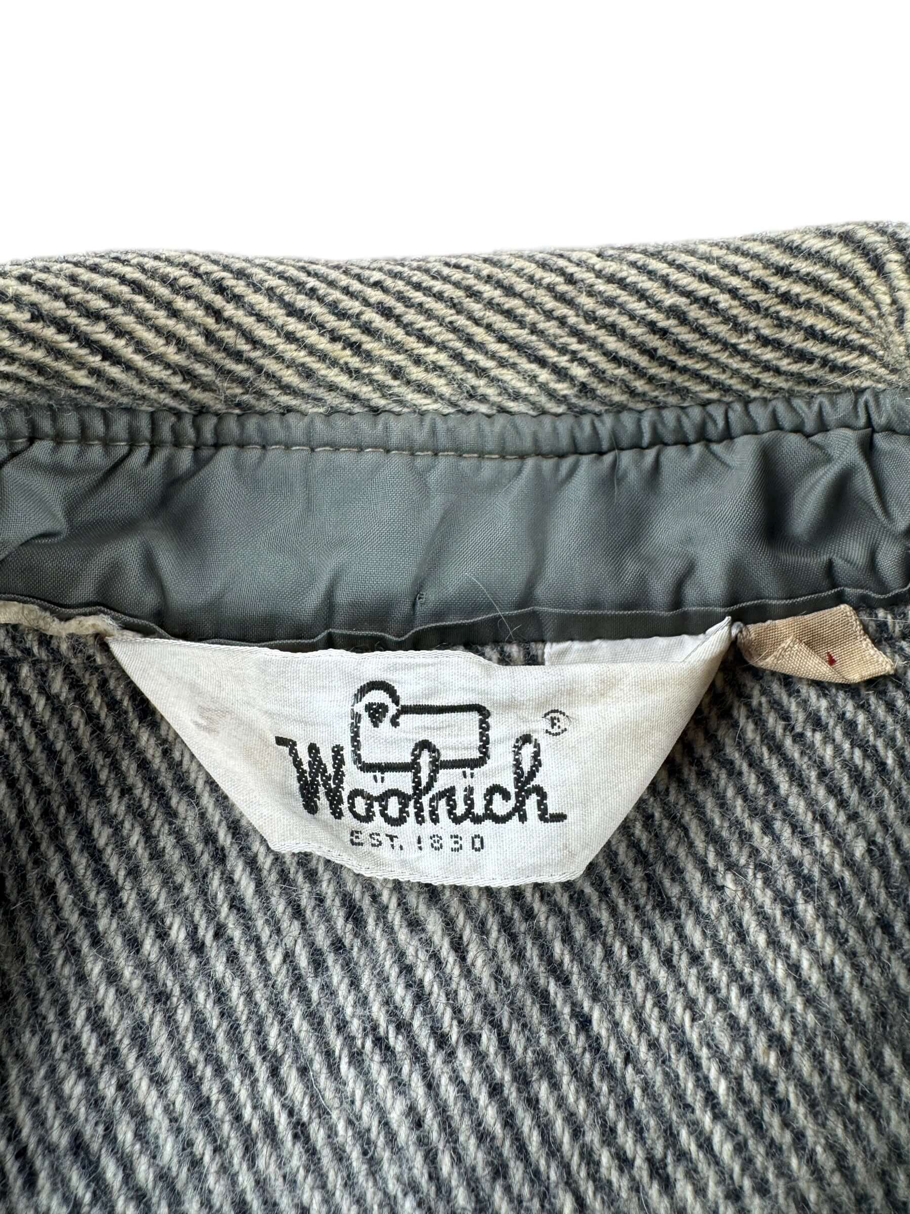 Label on Vintage Woolrich Halibut Jacket SZ L