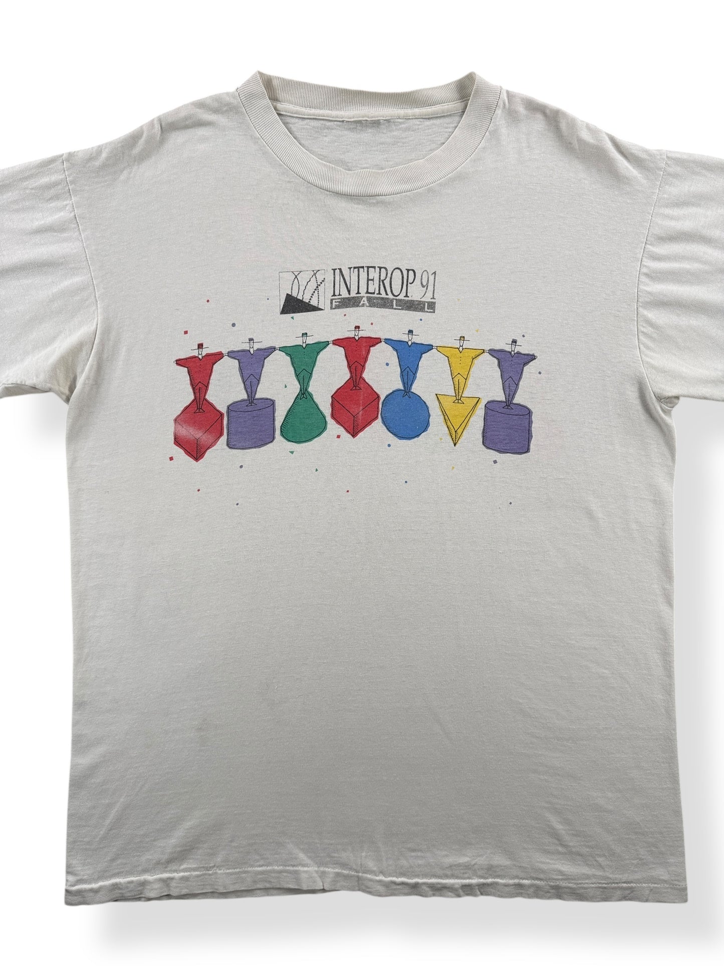 Front Close Up of Vintage Interop Graphic Tee SZ L