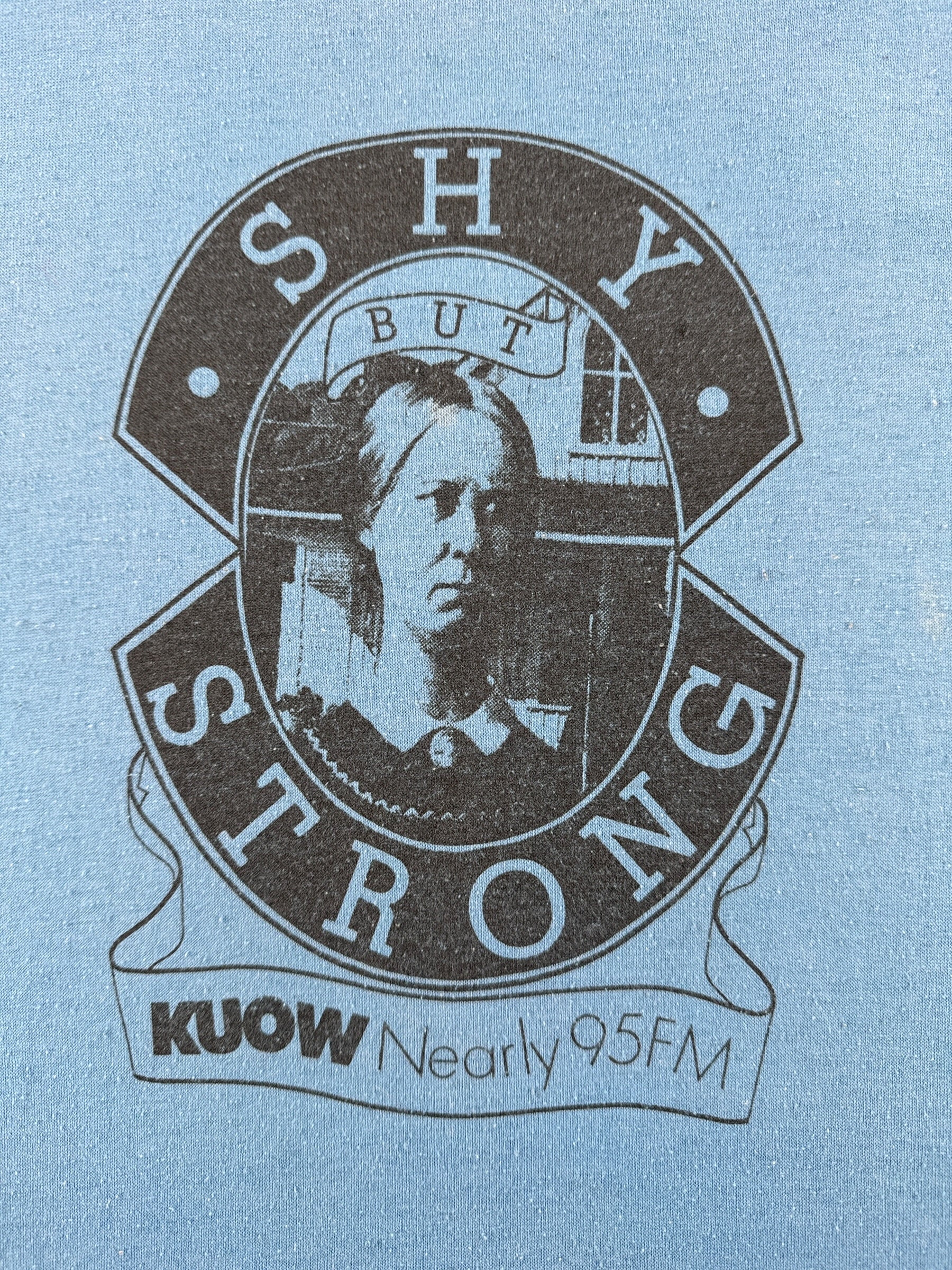 Graphic of Vintage Shy But Strong KUOW Tee SZ L (Fits M)