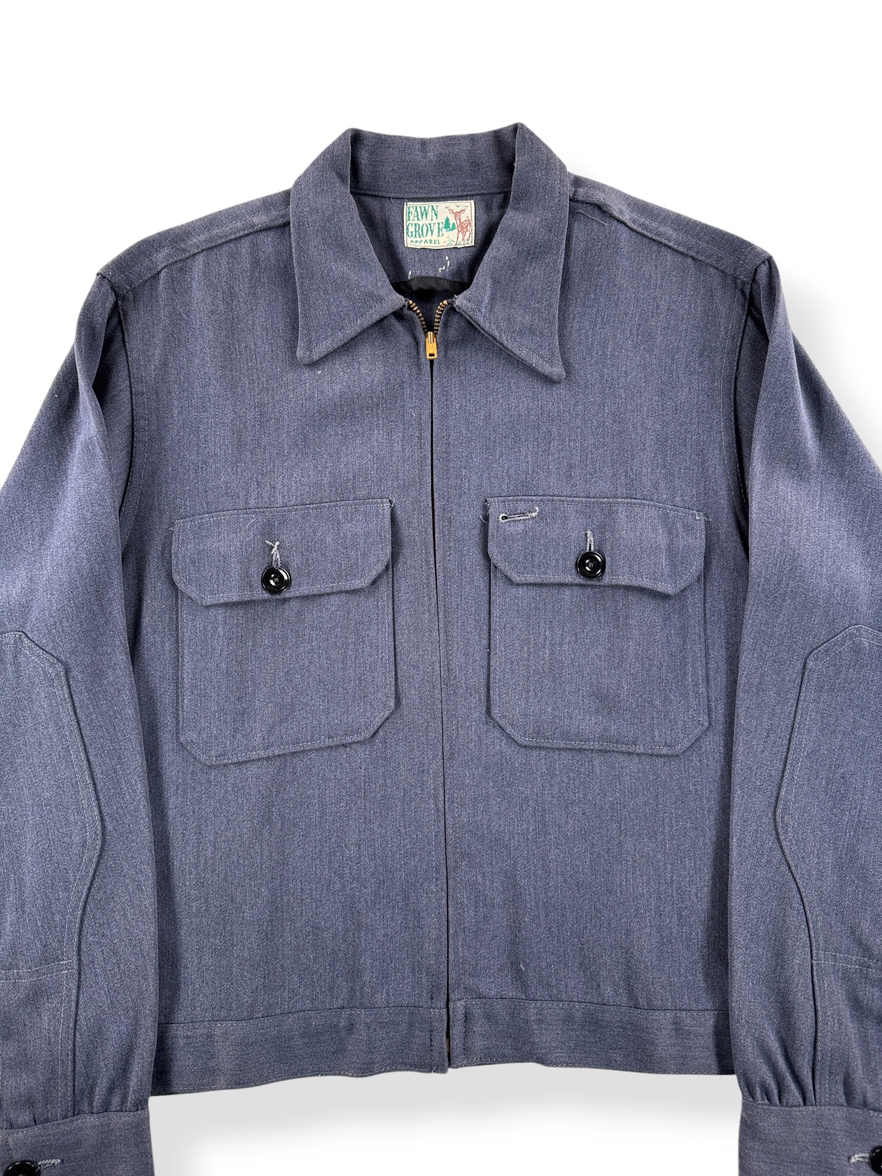 Front Close Up of Vintage 50s Fawn Grove Work Jacket SZ M