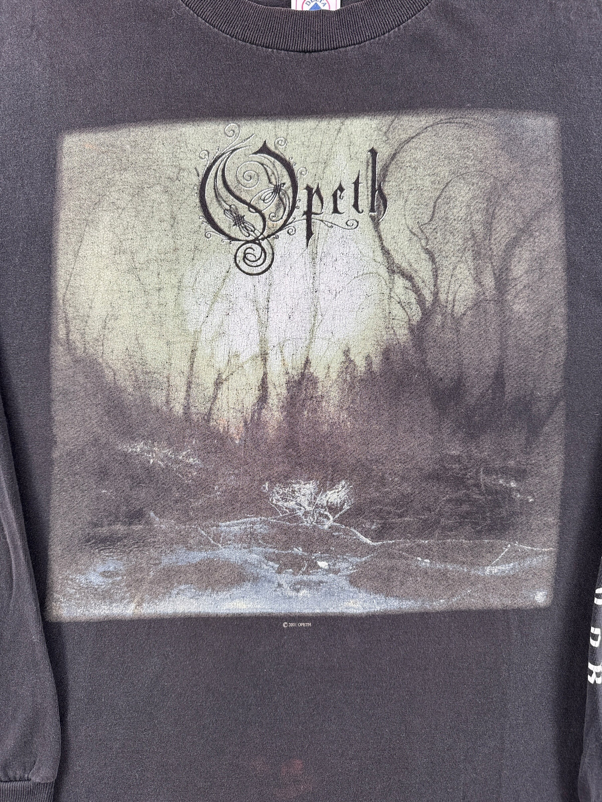 Graphic on Vintage Opeth 2001 Backwater Park Tour Tee SZ XL