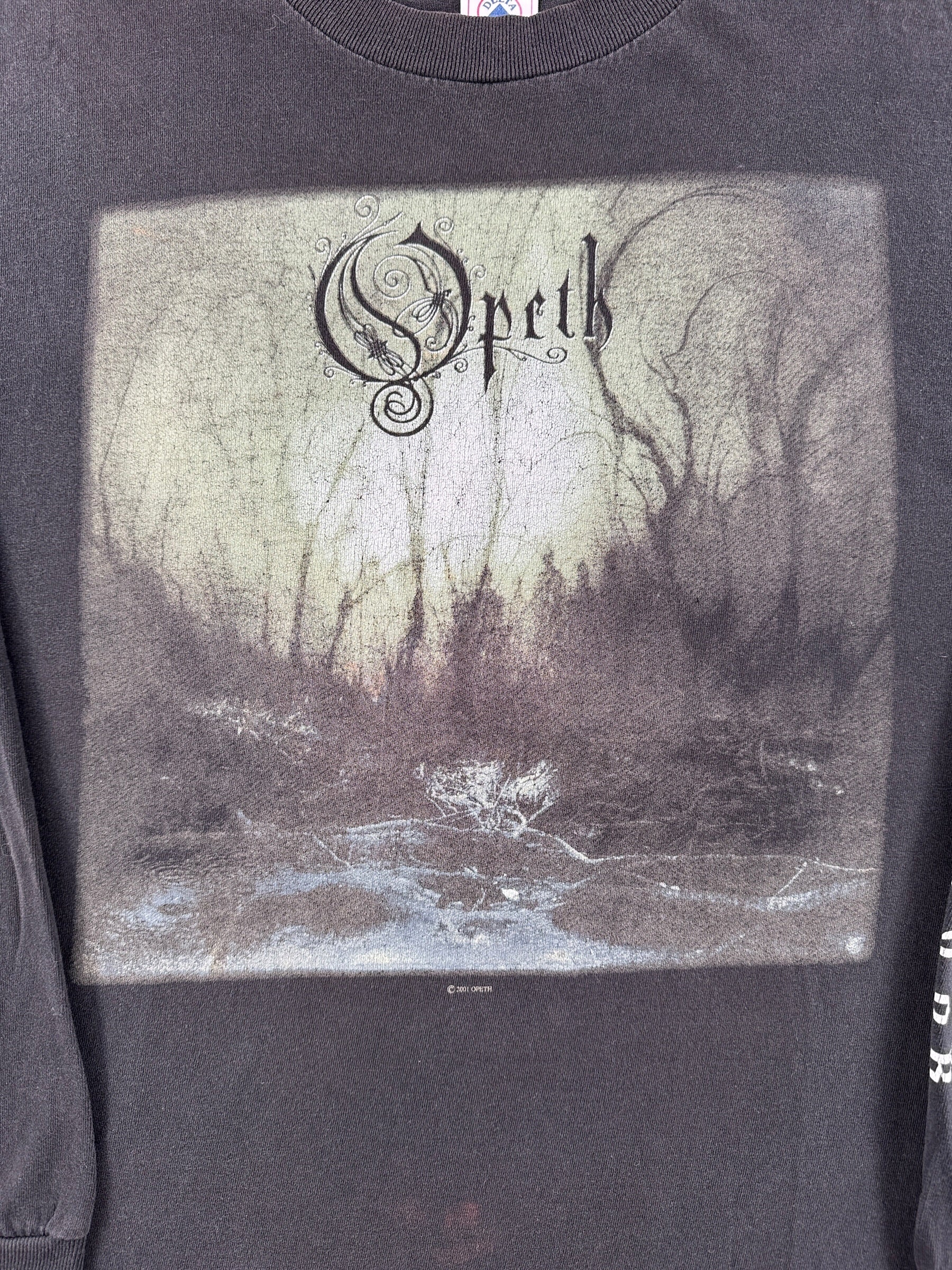 Graphic on Vintage Opeth 2001 Backwater Park Tour Tee SZ XL