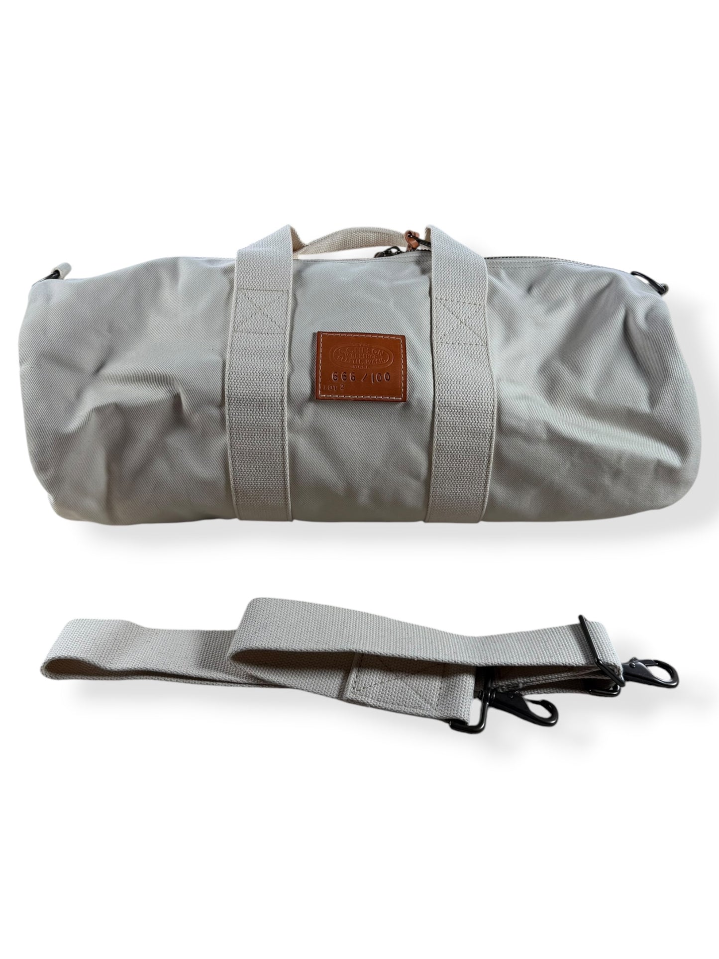 Front View of 2022 Filson Workshop Barrel Duffel 666/100
