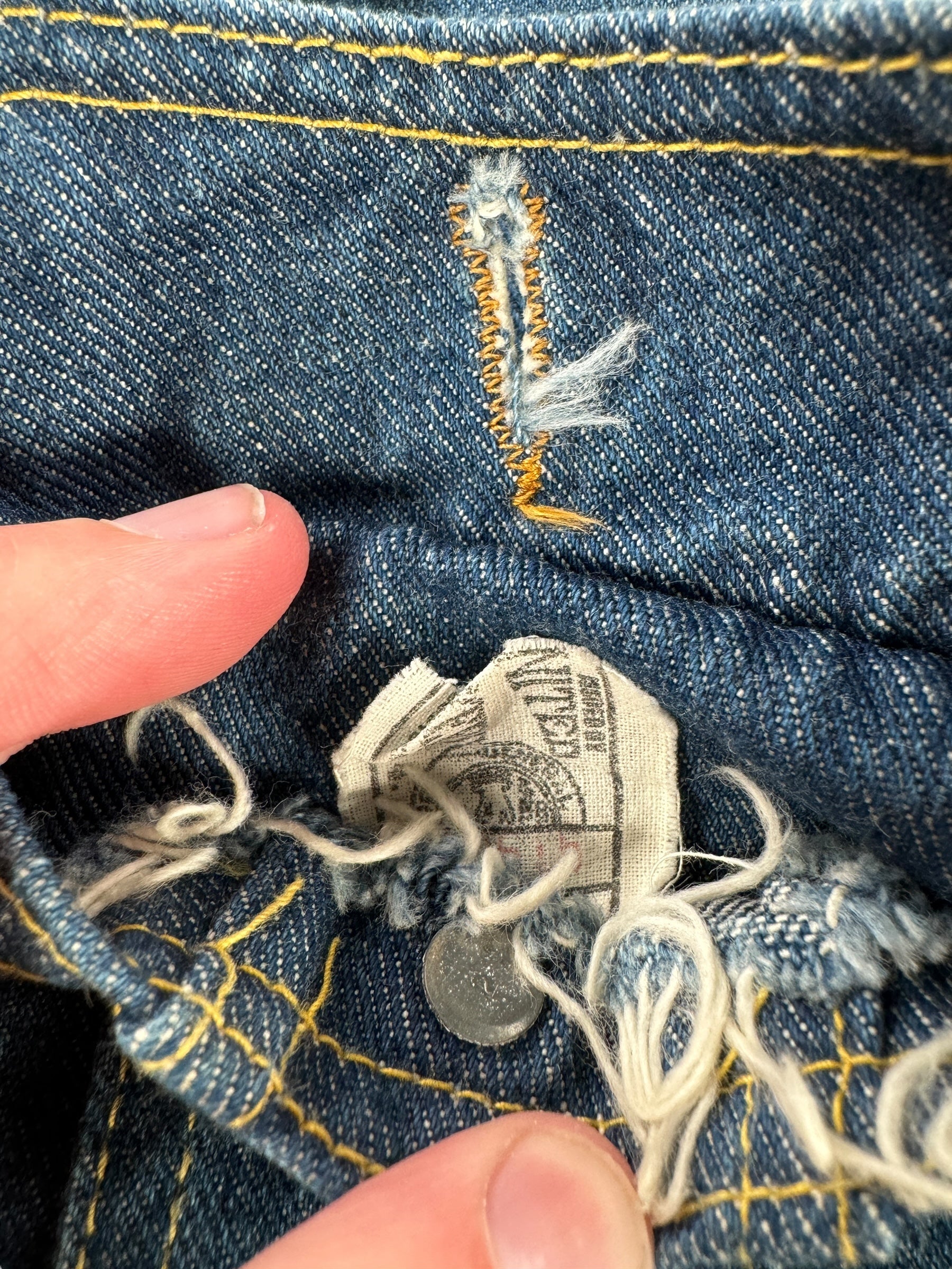 Union Tag on Vintage Sanforized Lee Denim Jacket SZ M