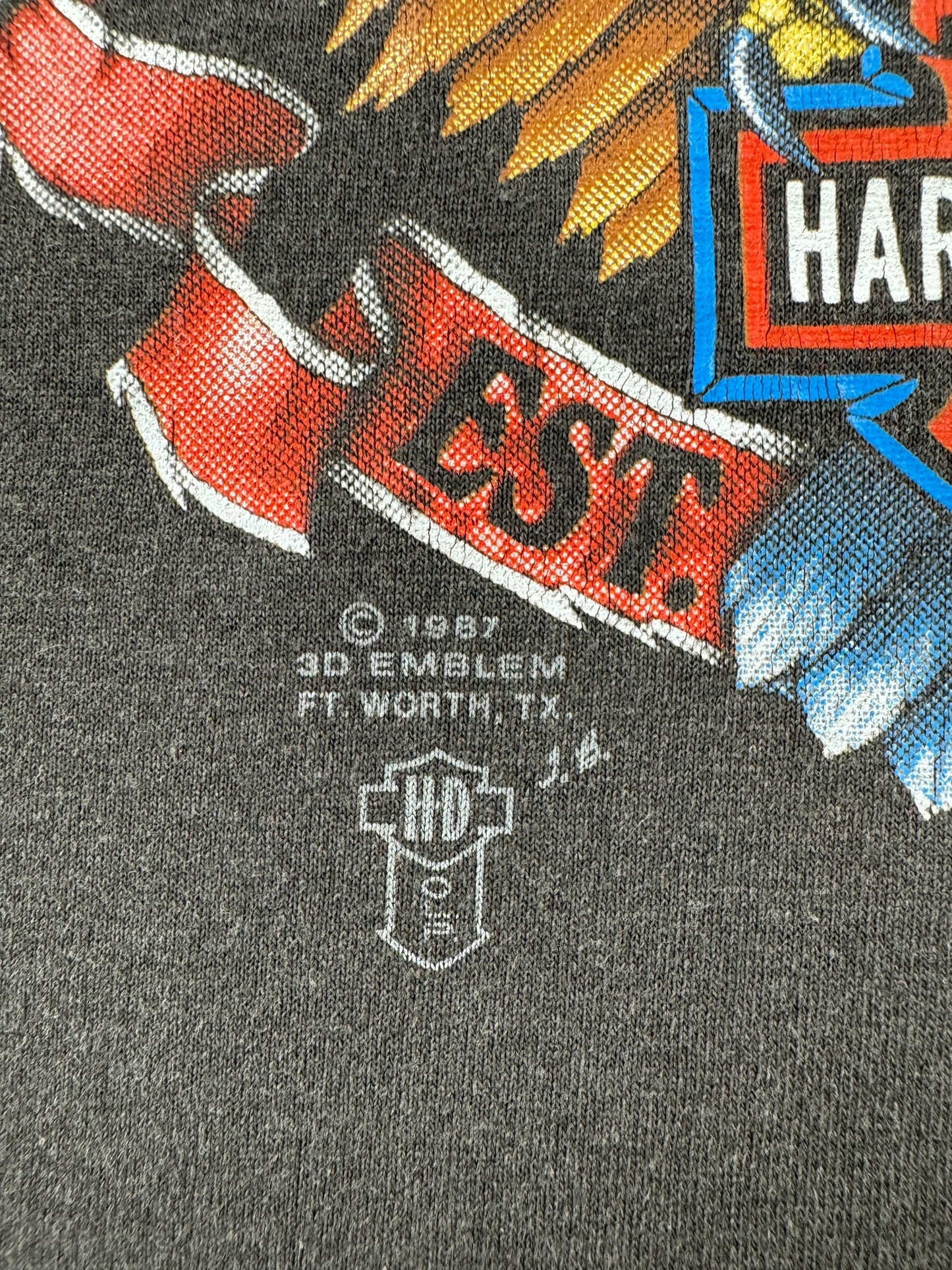 3D Emblem on Vintage 3D Emblem Smart Brothers Harley-Davidson Blountville Tee SZ XL