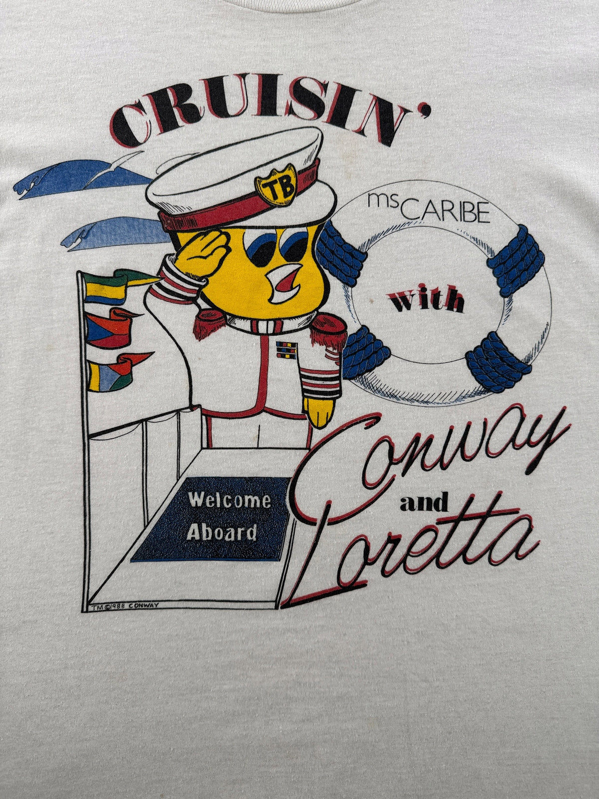 Front graphic on Vintage Conway and Loretta Tee SZ M