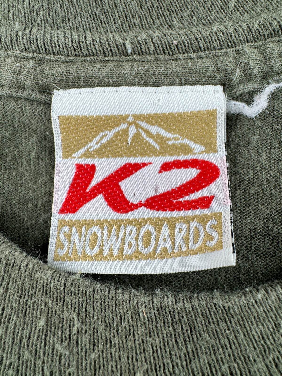Tag on Vintage 90s K2 Snowboards Tee SZ XL