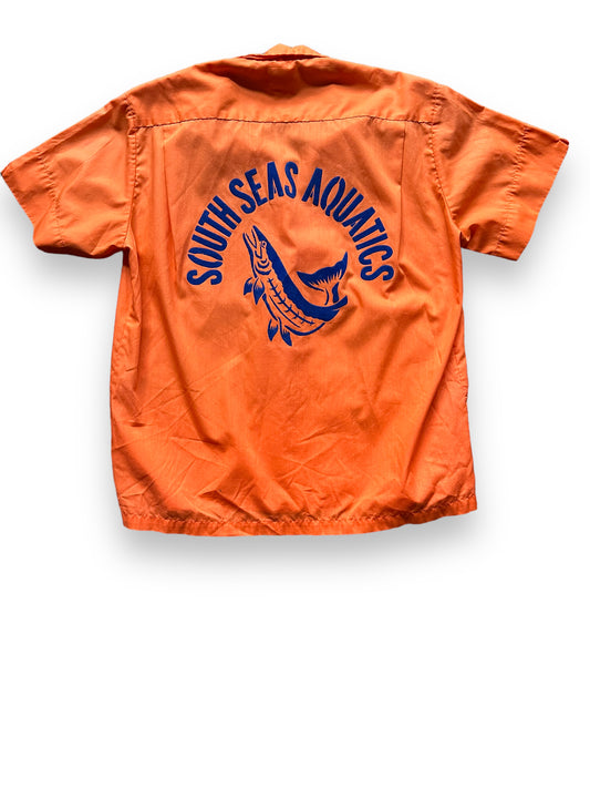 back of Vintage South Seas Aquatics Flocked Ladies Bowling Shirt SZ L | Vintage Bowling Shirt Seattle | Barn Owl Vintage Seattle
