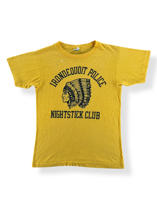 Front of Vintage Champion Blue Bar Irondequoit Police Tee SZ XS
