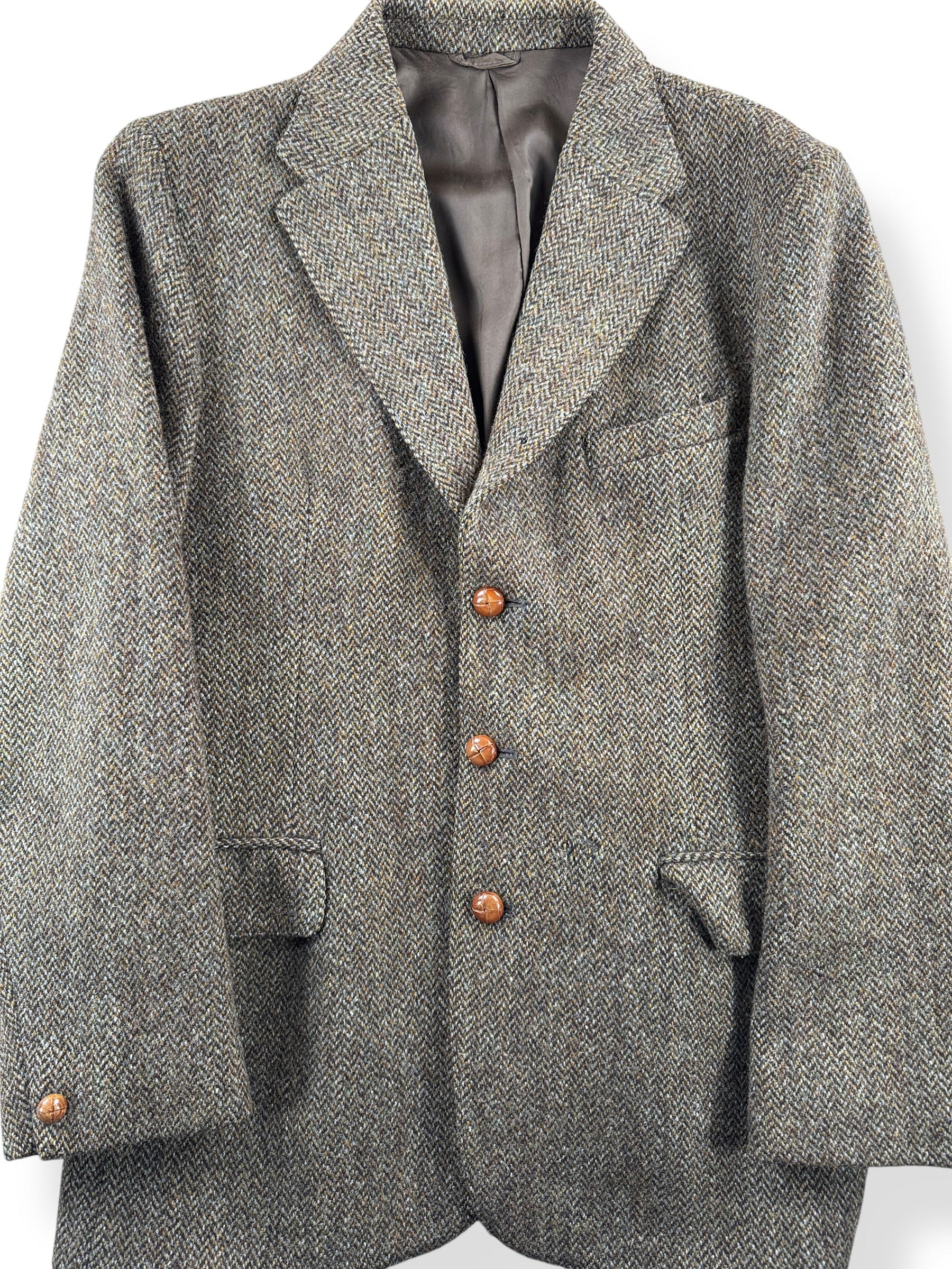 Front Close Up of Vintage Harris Tweed Sport Coat SZ M