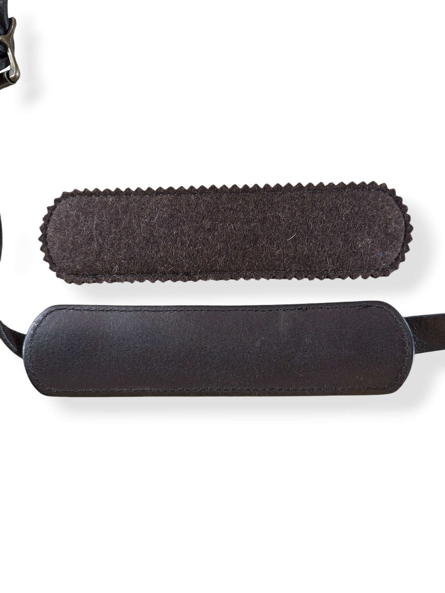 Other side of leather strap shoulder protectors for Filson Rugged Twill Briefcase Style 257