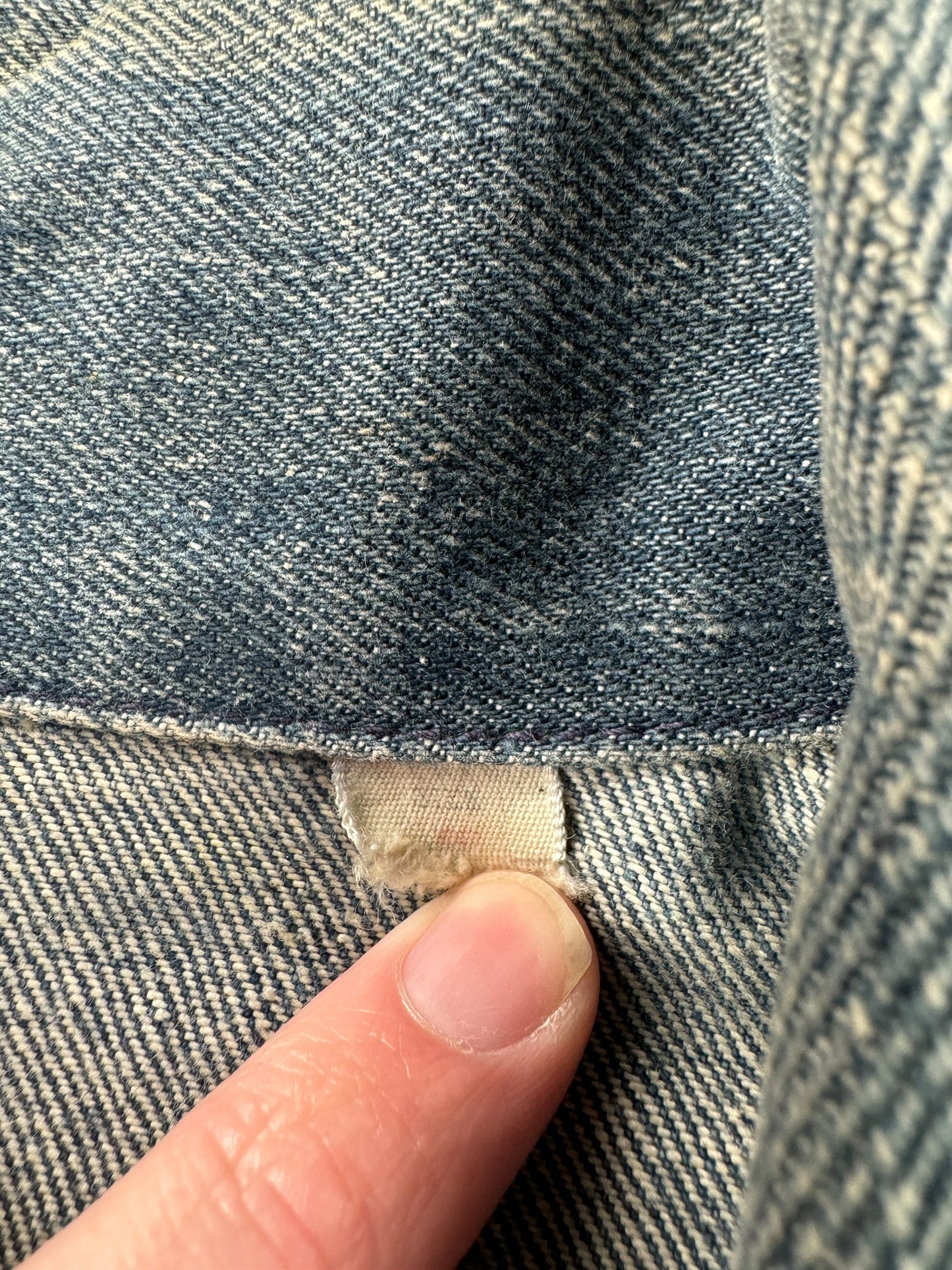 Tag on Vintage Dee Cee Dark Wash Pleated Denim Jacket SZ 40