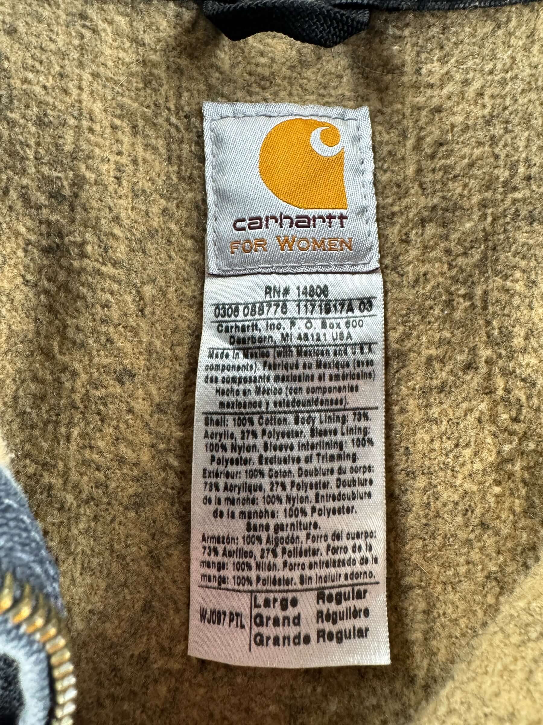 Tag on Carhartt Women's Detroit Jacket SZ L