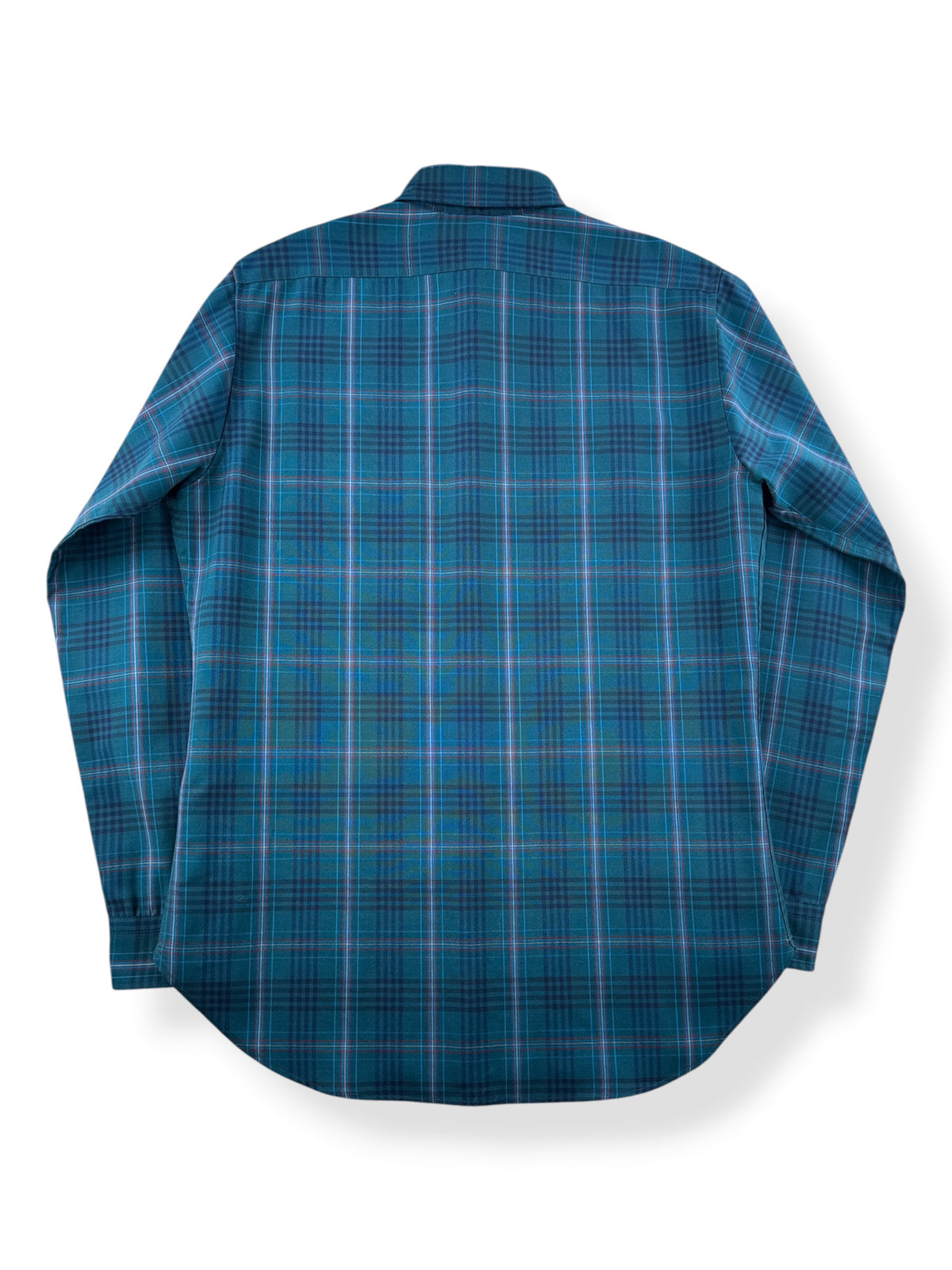 Back of Vintage Sir Pendleton Green/Blue Plaid Button Down SZ M