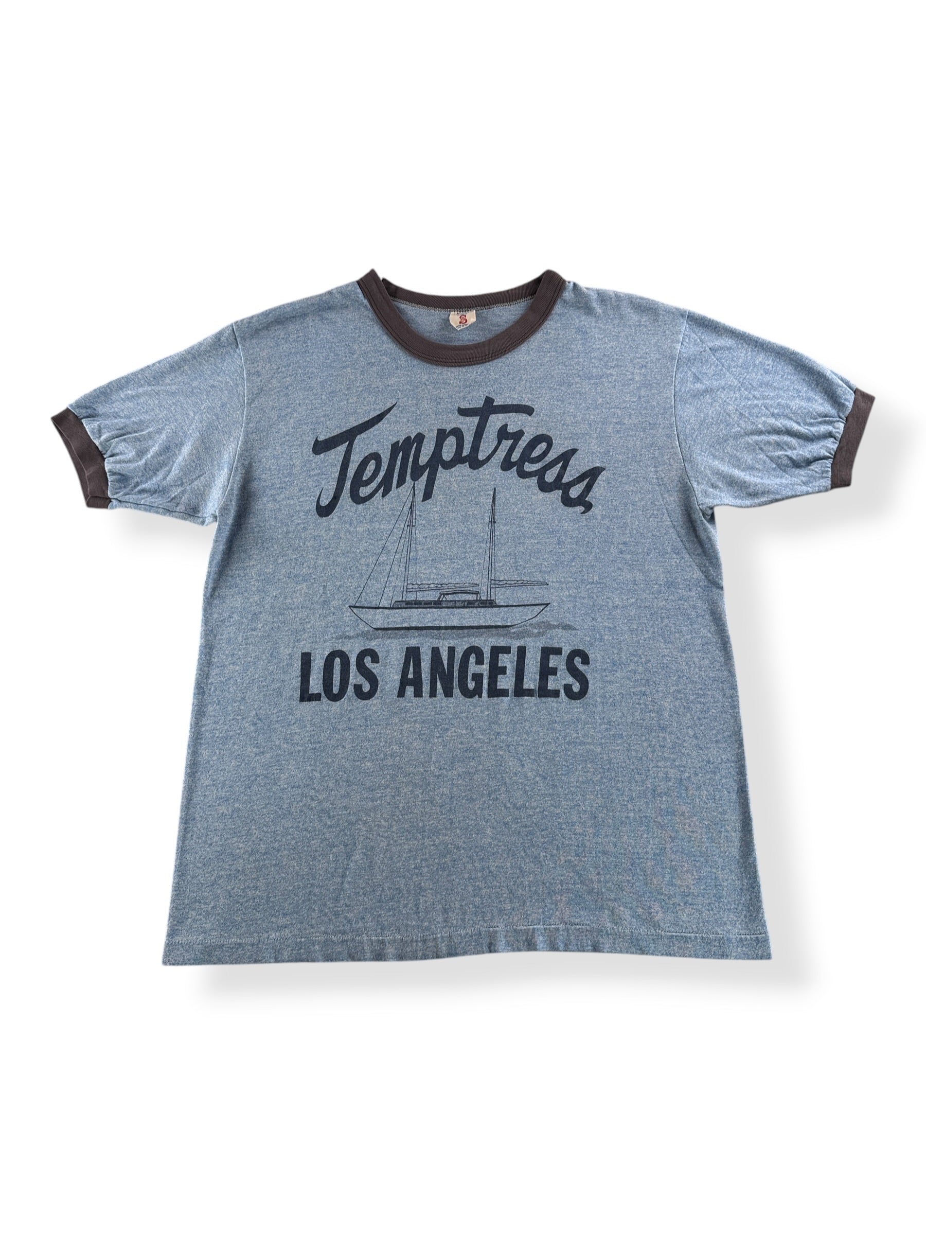 Front of Vintage Temptress Los Angeles Ringer Tee SZ XL (Fits M)