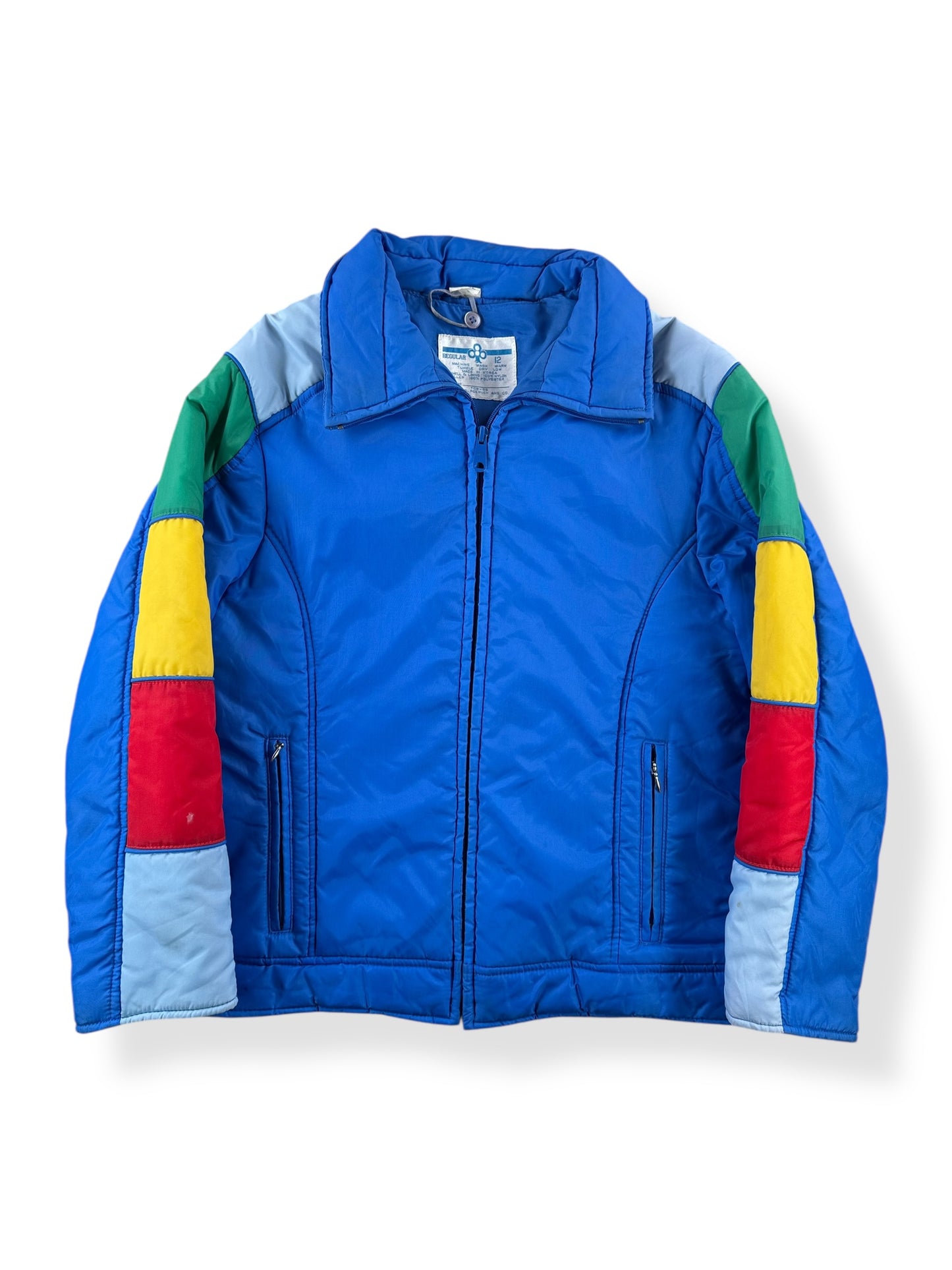 Front of Vintage Sears Rainbow Ski Jacket SZ S
