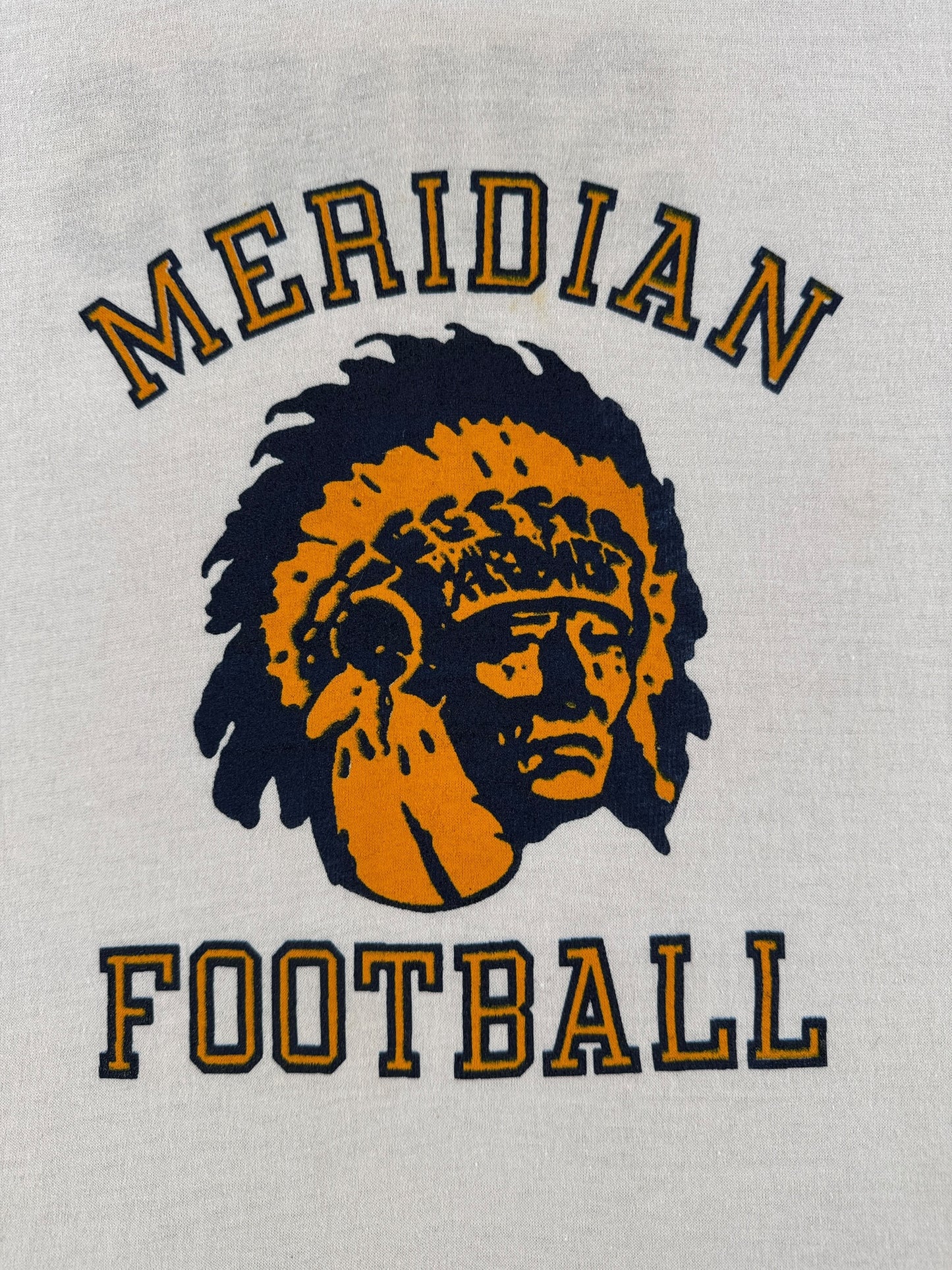 Graphic of Vintage Meridian Football Ringer Tee SZ L (Fits M)
