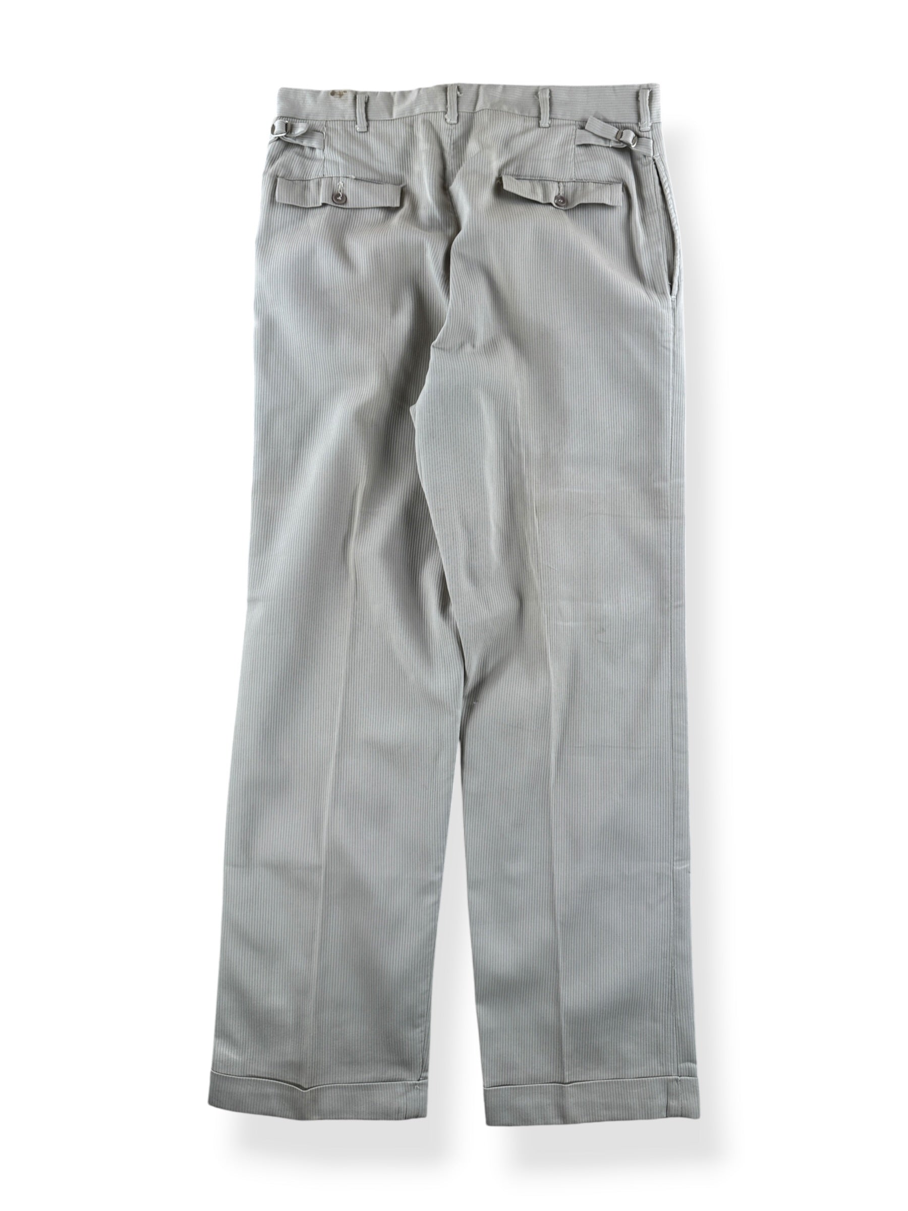 Back of Vintage Fieldmaster Piqued Cotton Side Synch Trousers W33