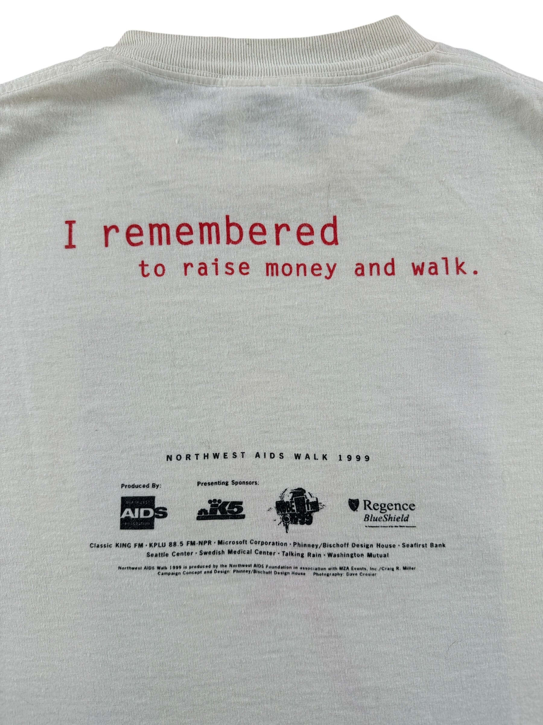 Back Graphic of Vintage AIDS Walk Tee SZ M