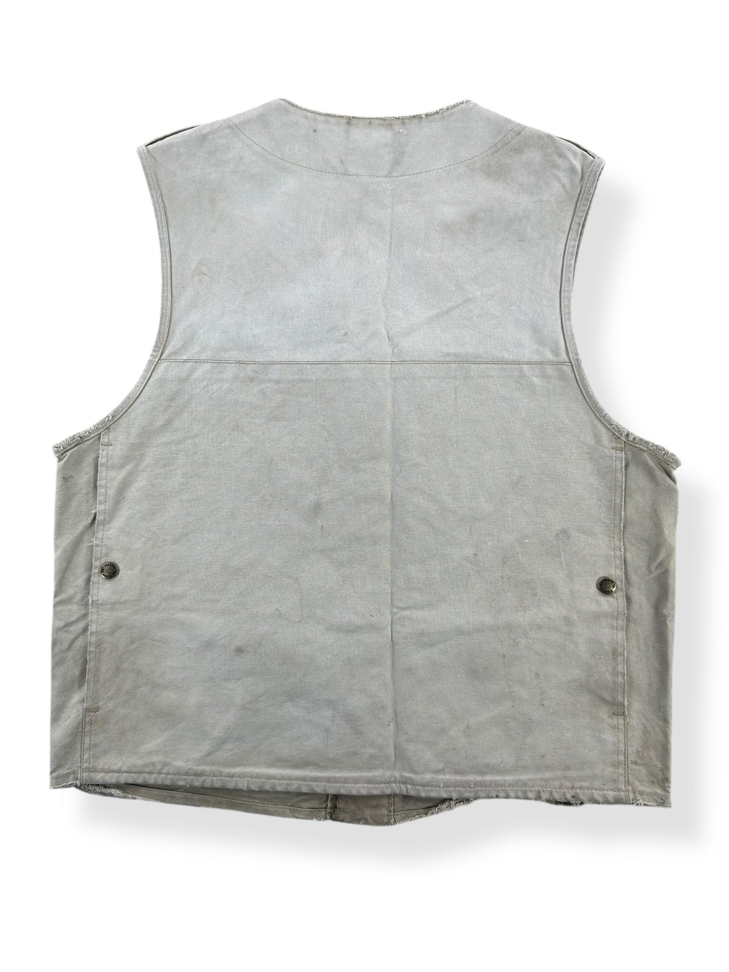Back of Vintage Thrashed Filson Style 8 Hunting Vest SZ 42
