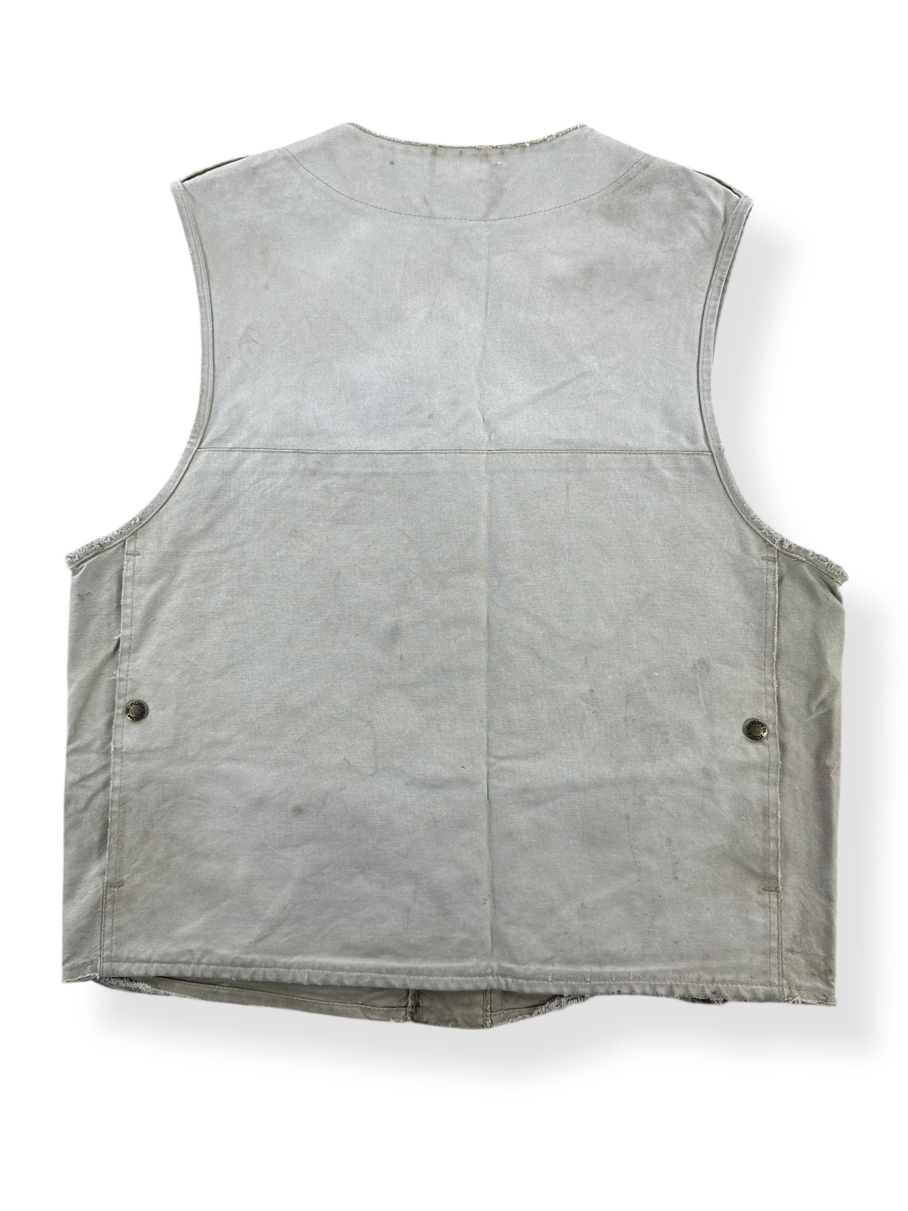 Back of Vintage Thrashed Filson Style 8 Hunting Vest SZ 42