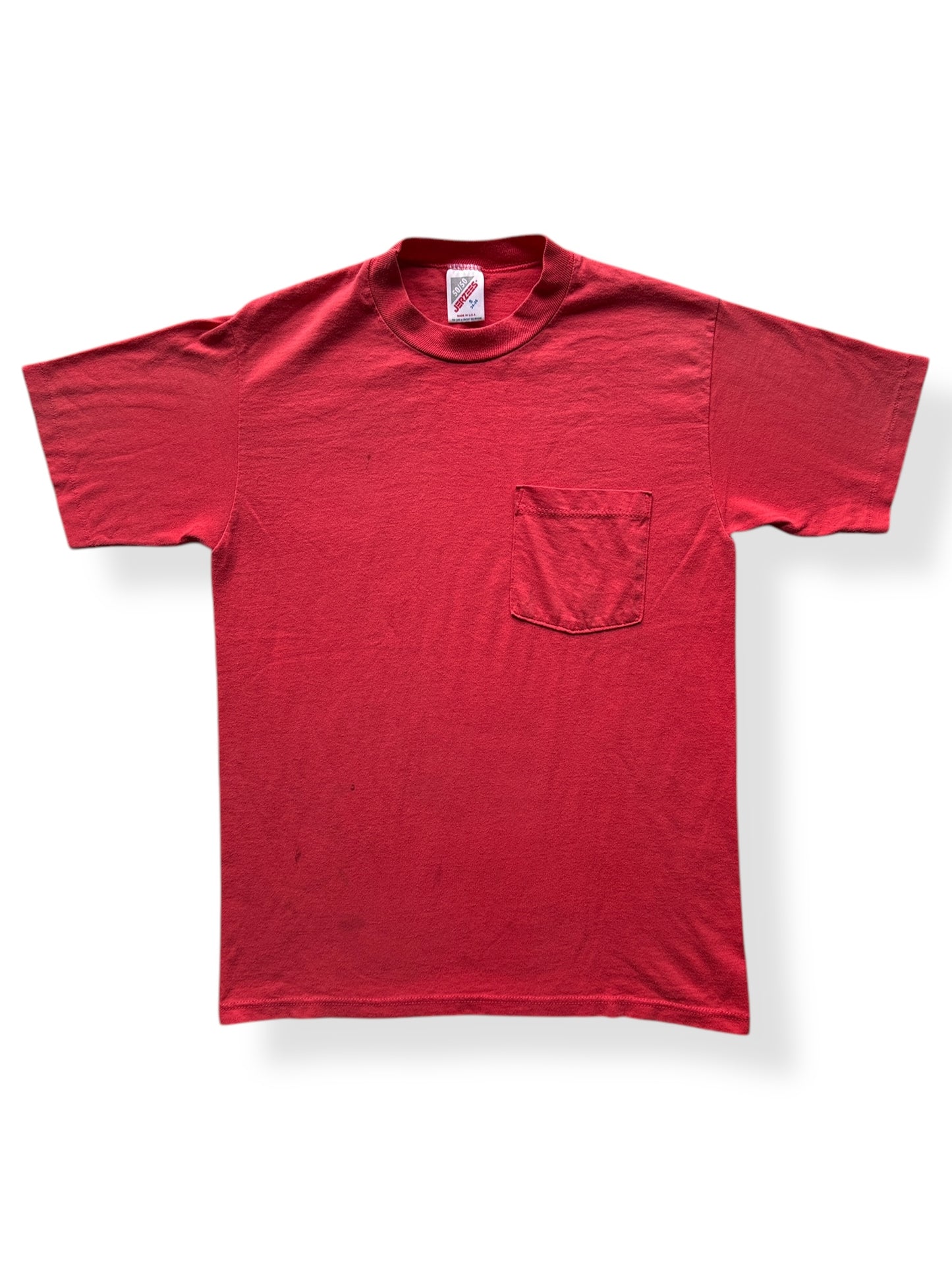 Front of Vintage Jerzees Red Pocket Tee SZ S