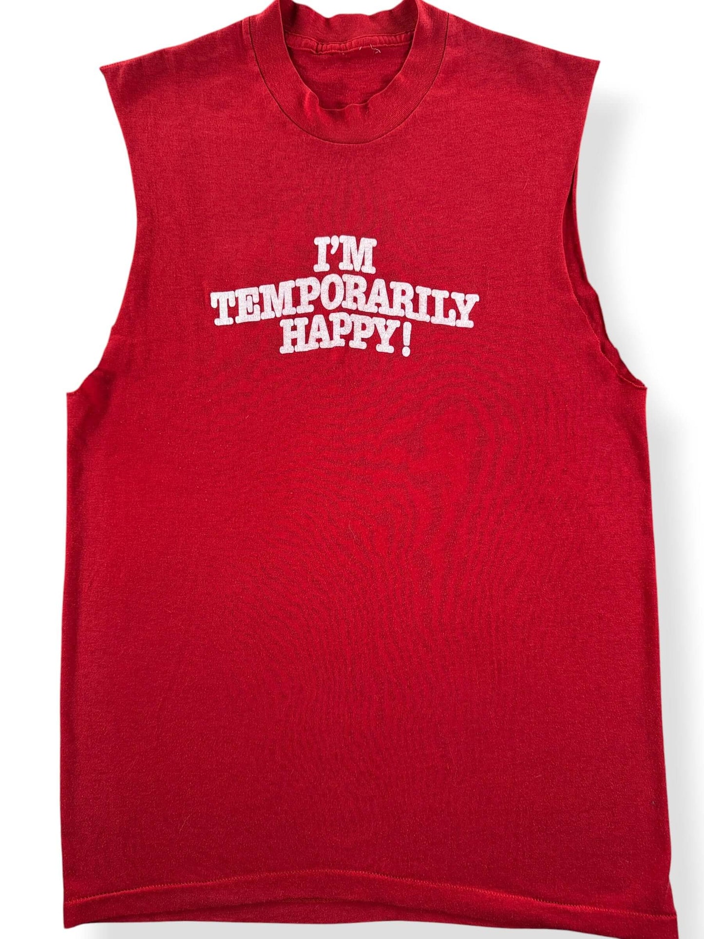 Front Close Up of Vintage Temporarily Happy Cutoff SZ S