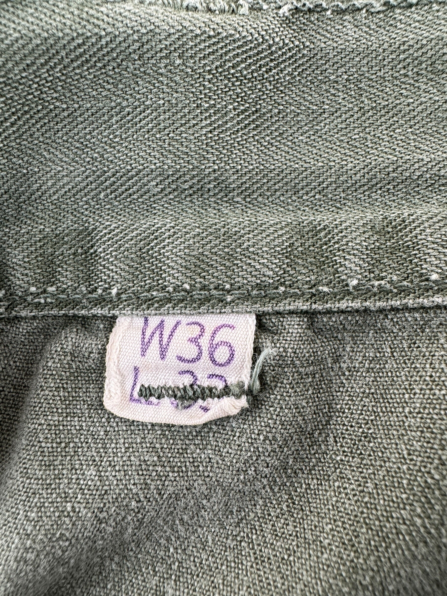 Size on Vintage WW2 HBT 13 Star Cargo Pants W36 (Fits W34)