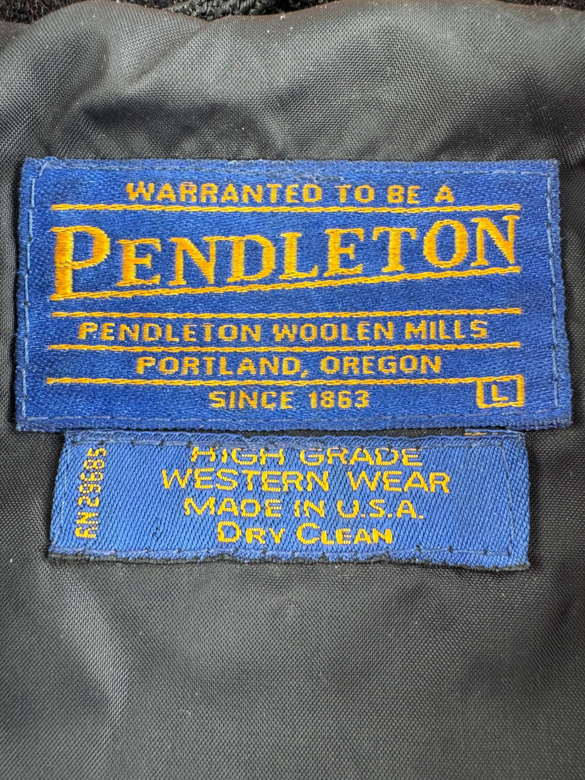 Tags on Vintage 1990s Aztec Pendleton Jacket SZ L