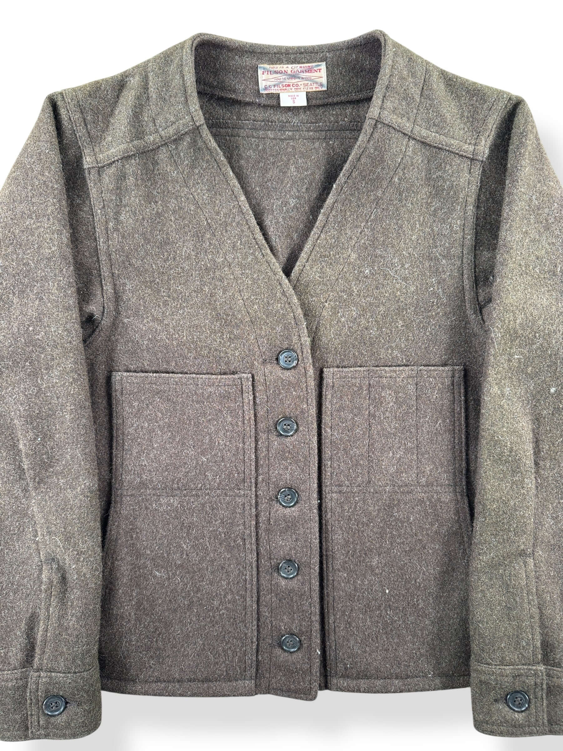 Front Close Up of Filson Wool Liner SZ S