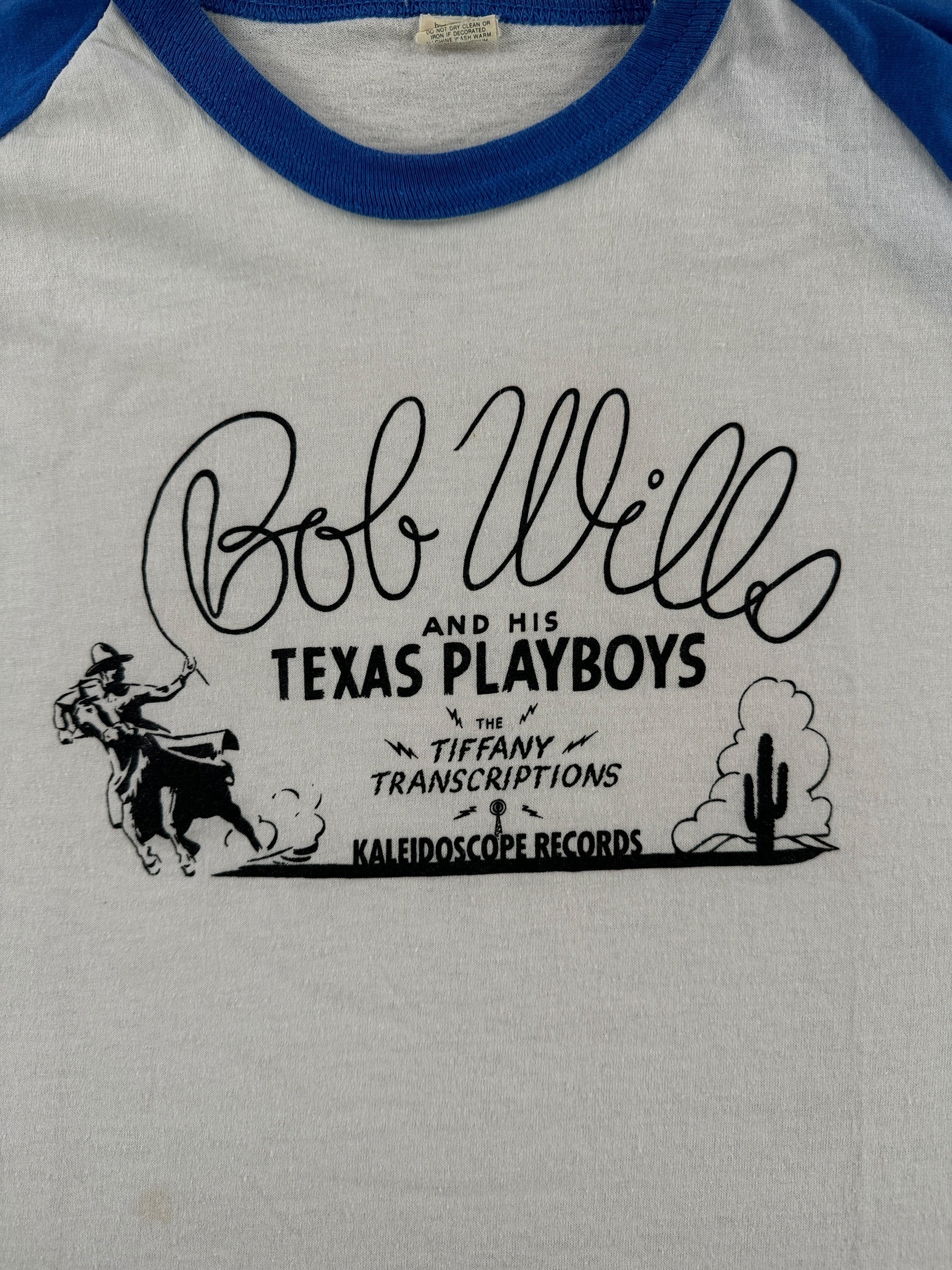 Front Graphic of Vintage Bob Wills Raglan Tee SZ XL