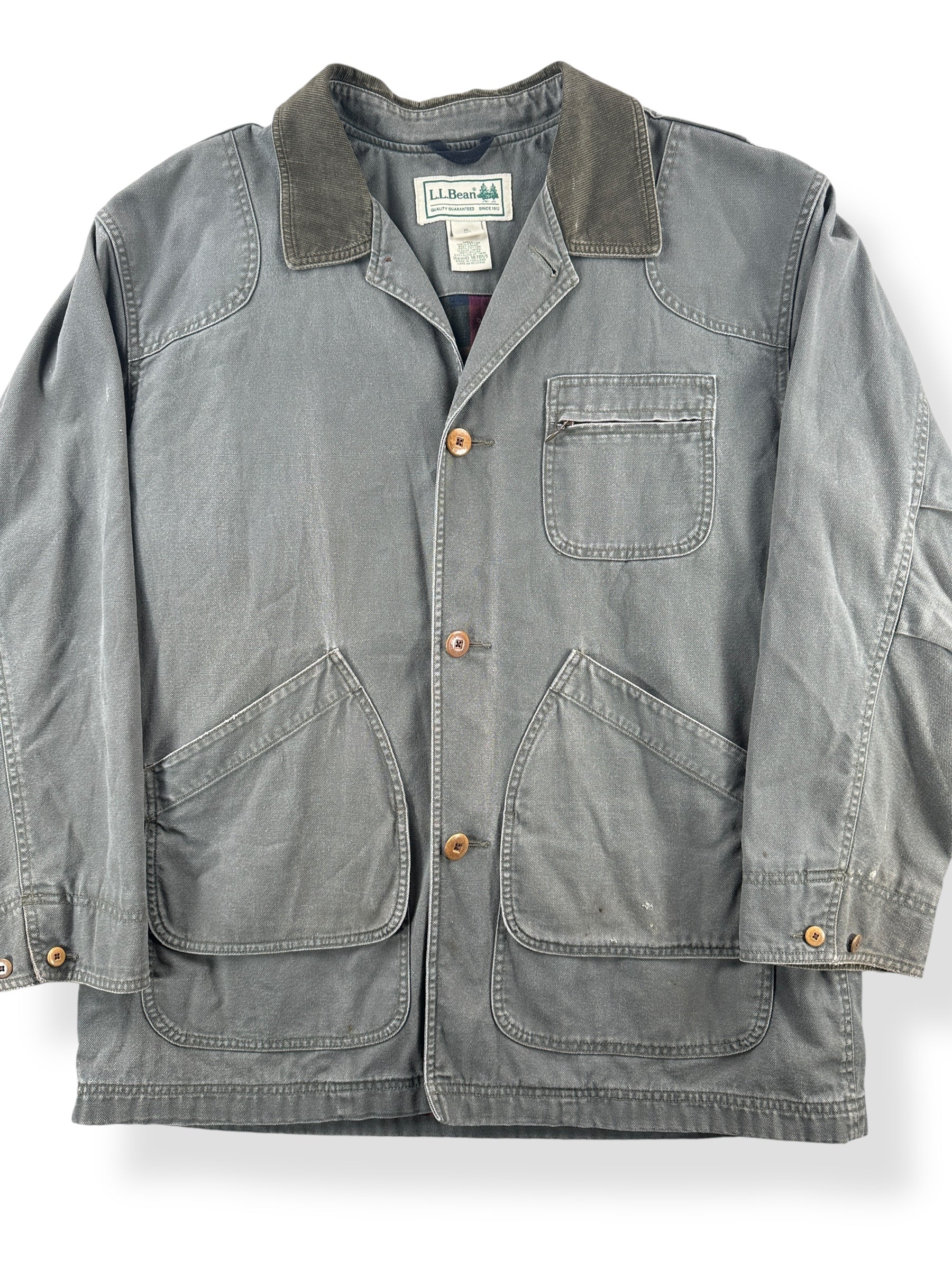 Front Close Up of Vintage LL Bean Barn Coat SZ XL