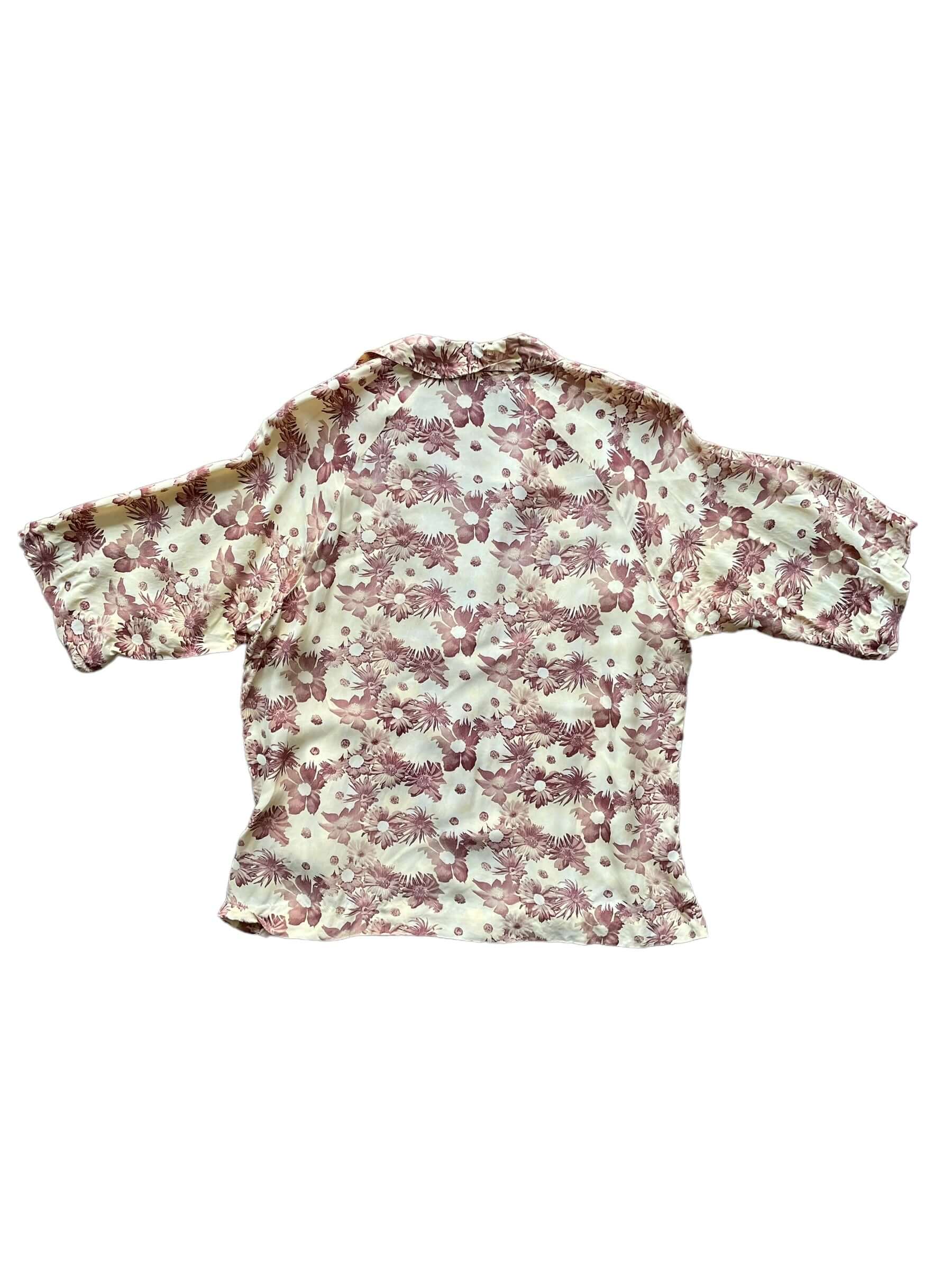 Full back view of 1940s Rayon Floral PJ Top L-XL